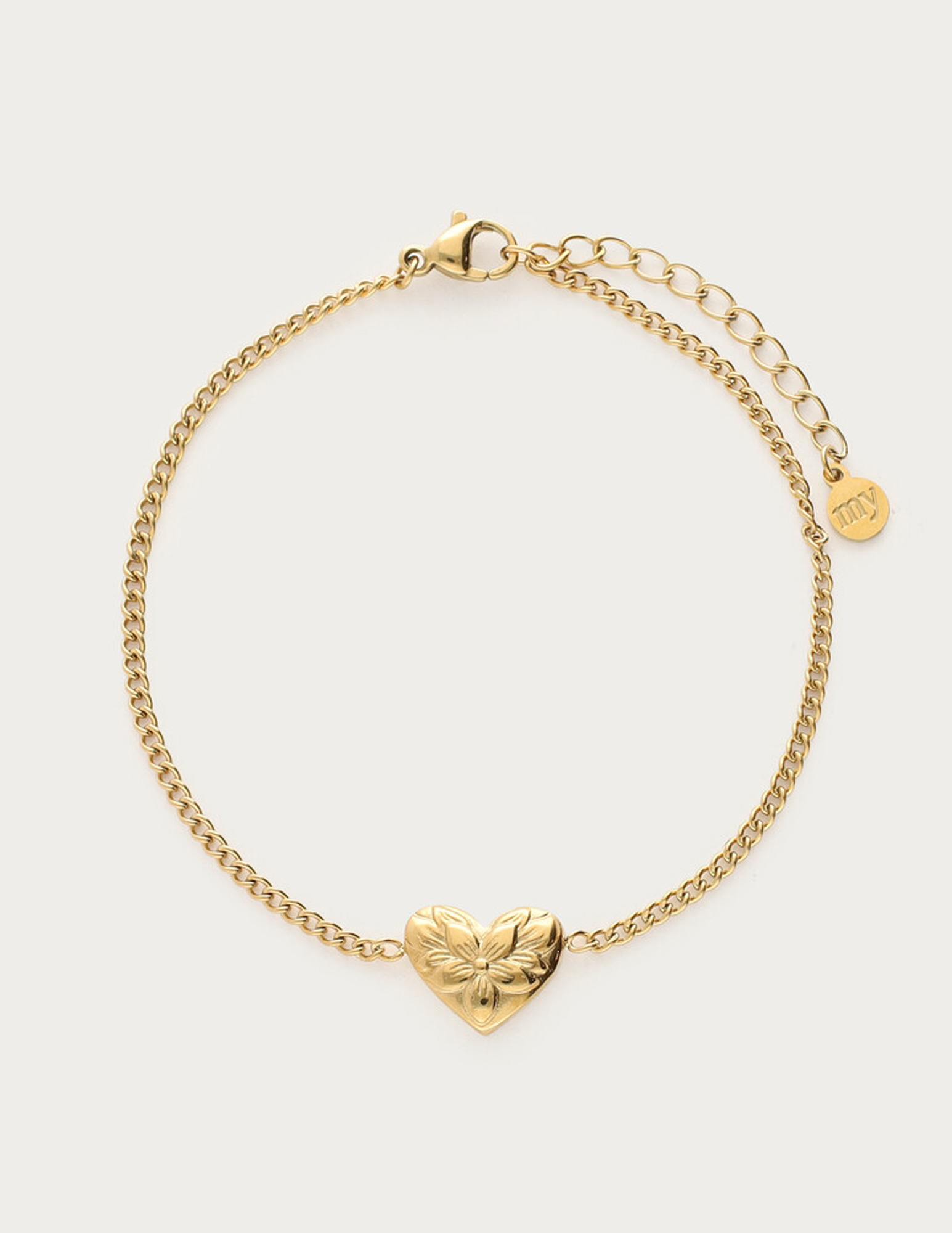 My Jewellery Botanical armband met bloemen hart MJ13775 Goud