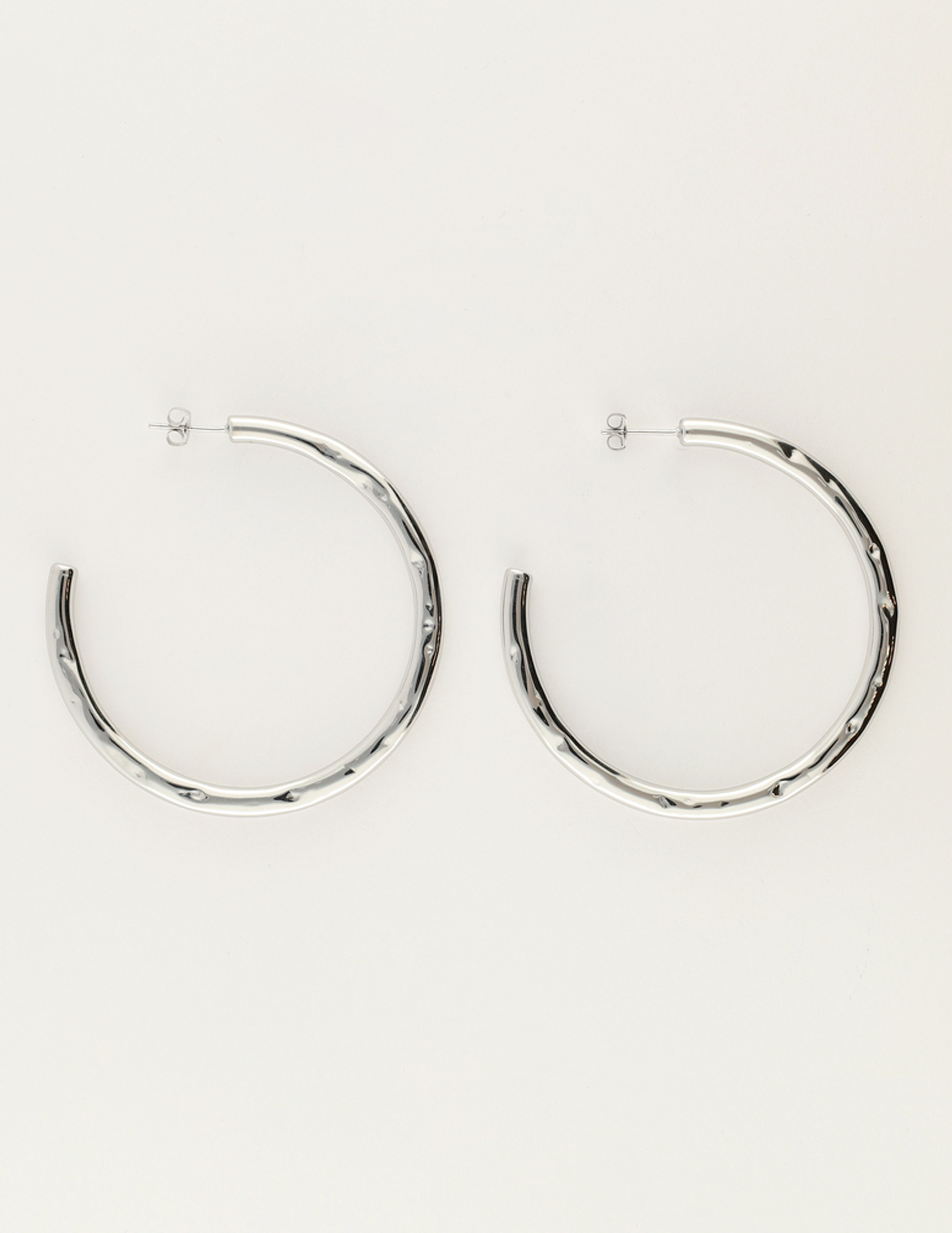 My Jewellery Grote oorringen "hammered" MJ12029 Zilver