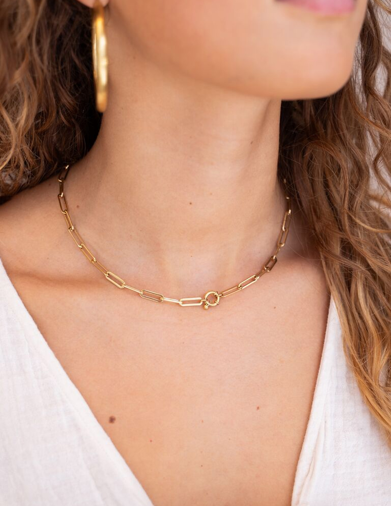 My Jewellery Vintage schakelketting met slotje MJ11042 Goud