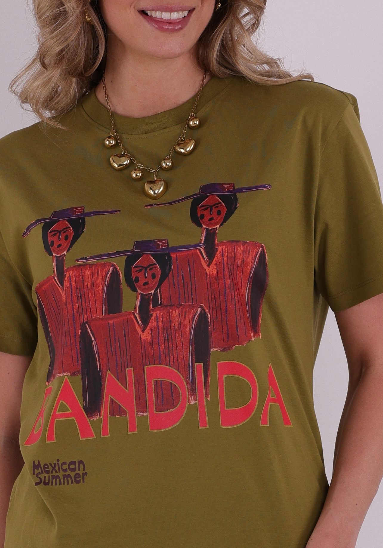 Harper & Yve T-shirt Bandida SS6Y304 Midden groen