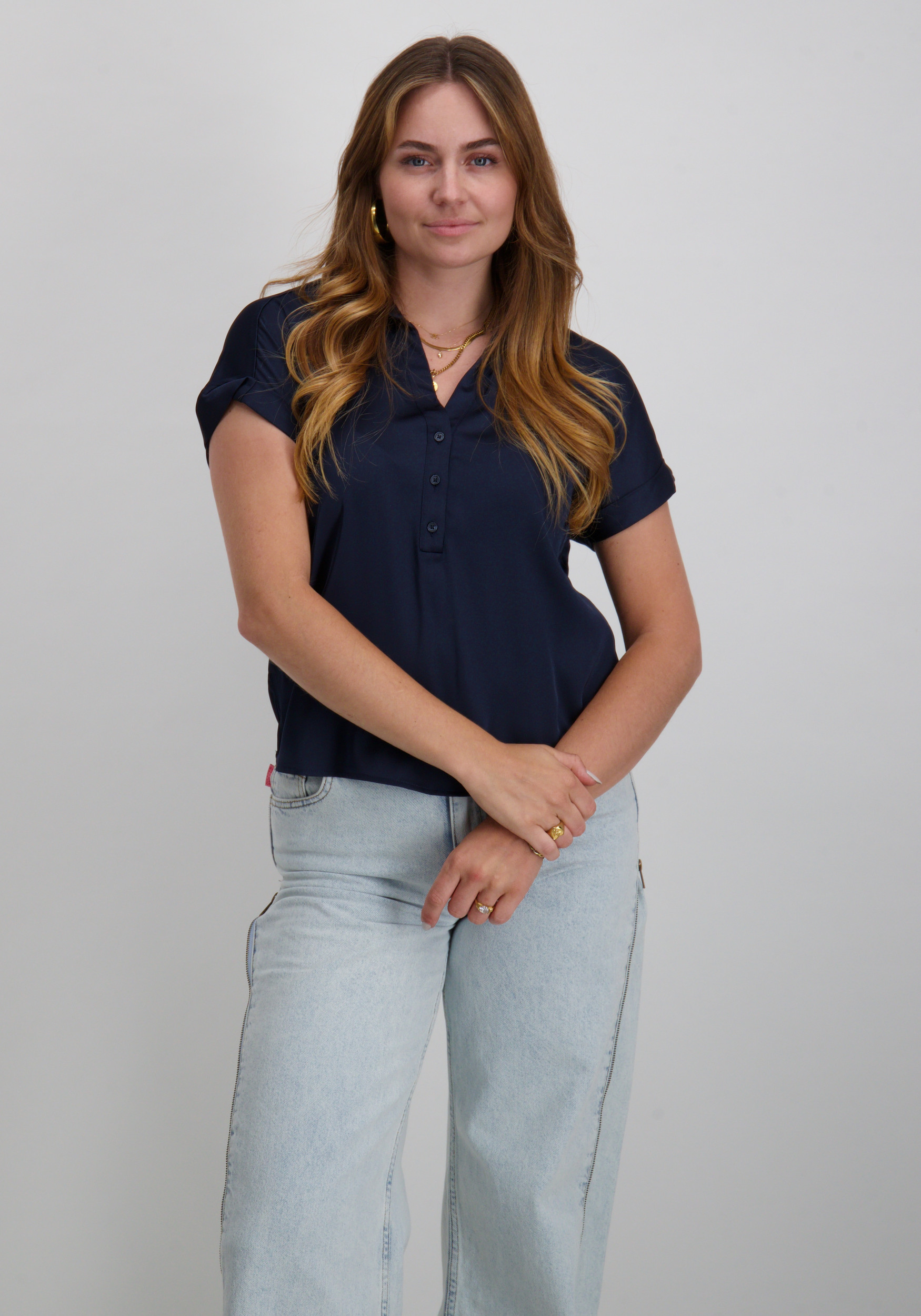 Vila Blouse Enna Ravenna 14107405 Donker blauw