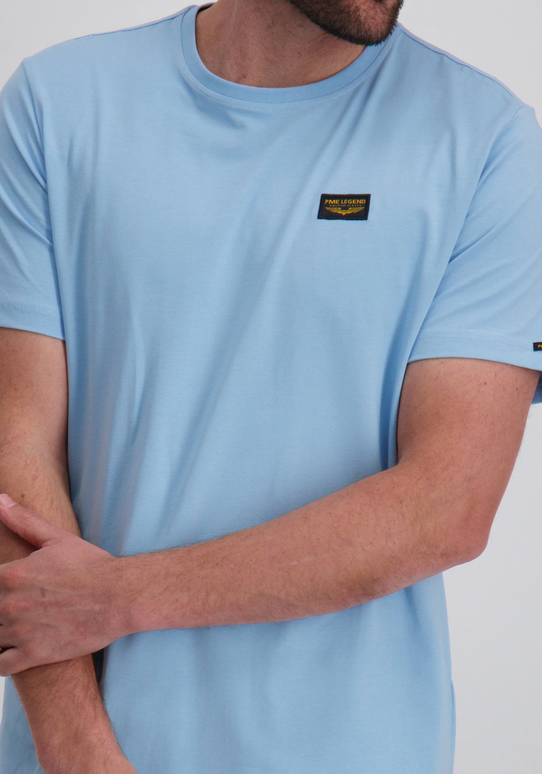PME Legend T-shirt Guyver PTSS0000555 Licht blauw