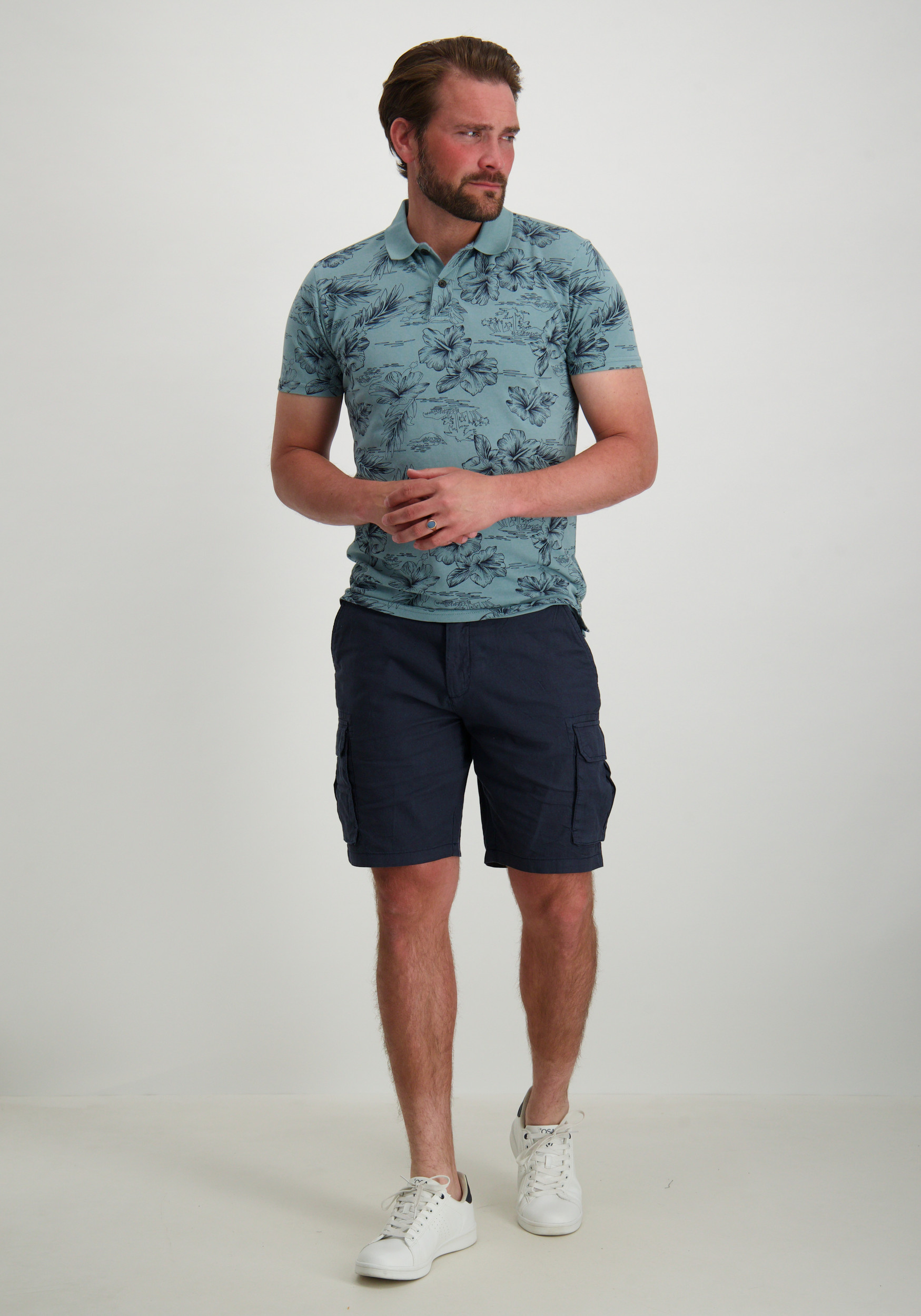 Petrol Polo all-over print M-1050-POL911 Licht blauw