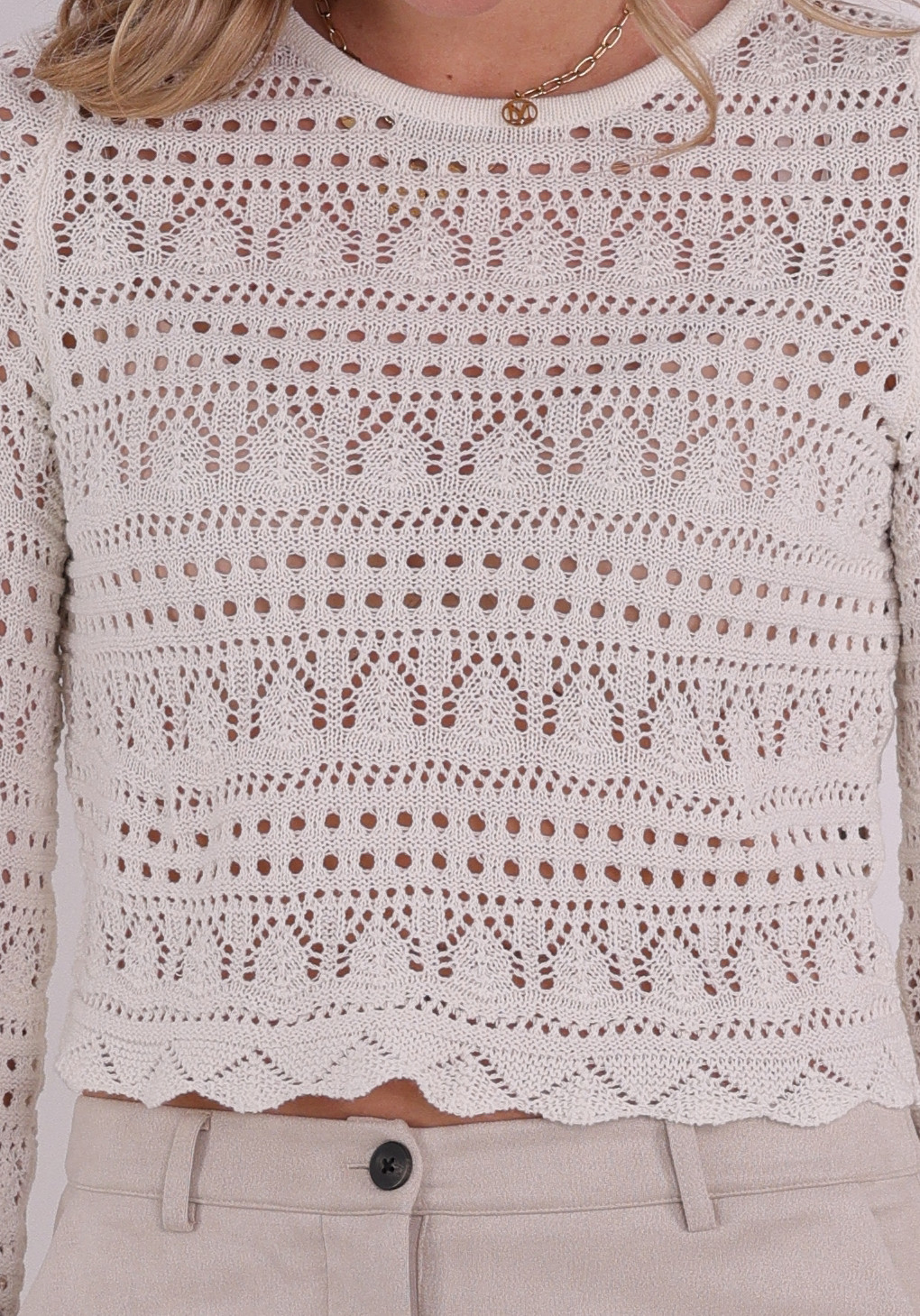 Only Trui Elke 15363049 Wolwit-ecru