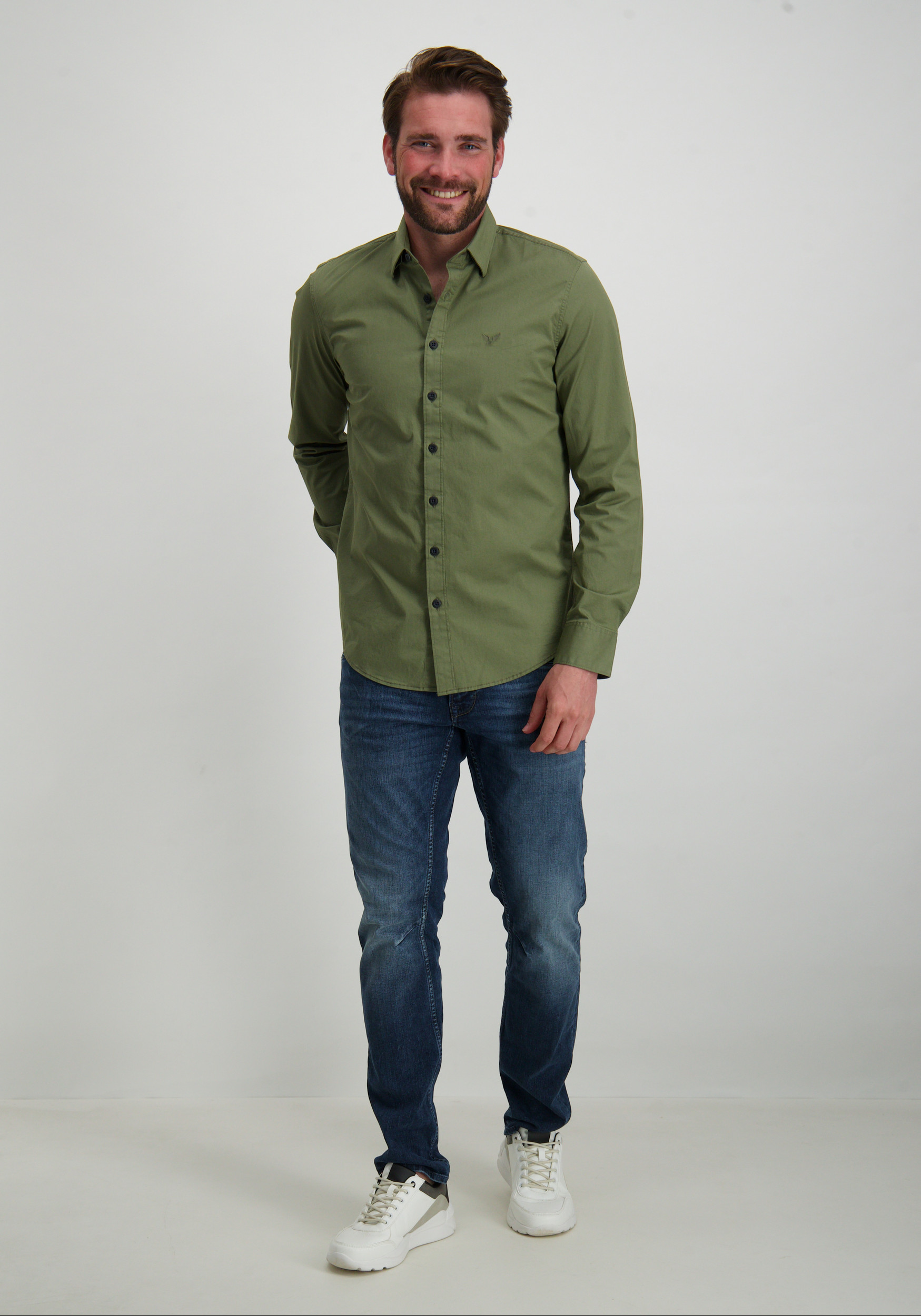 PME Legend Overhemd PSI2400011 Midden groen