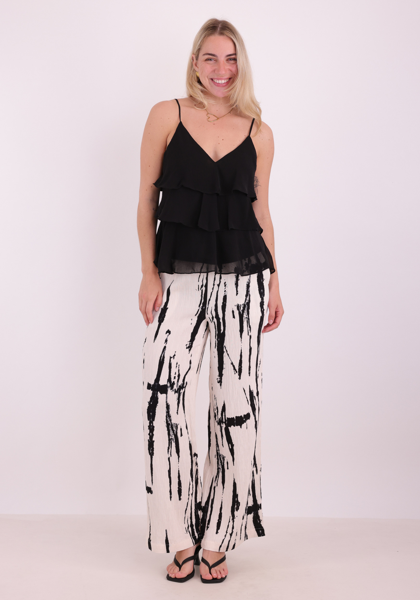 Culture Broek Ora 50113134 Zwart/Wit