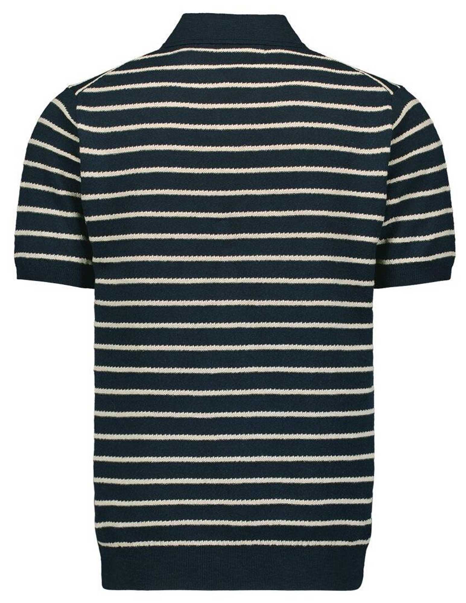 No Excess Polo gestreept 23210242 Donker blauw