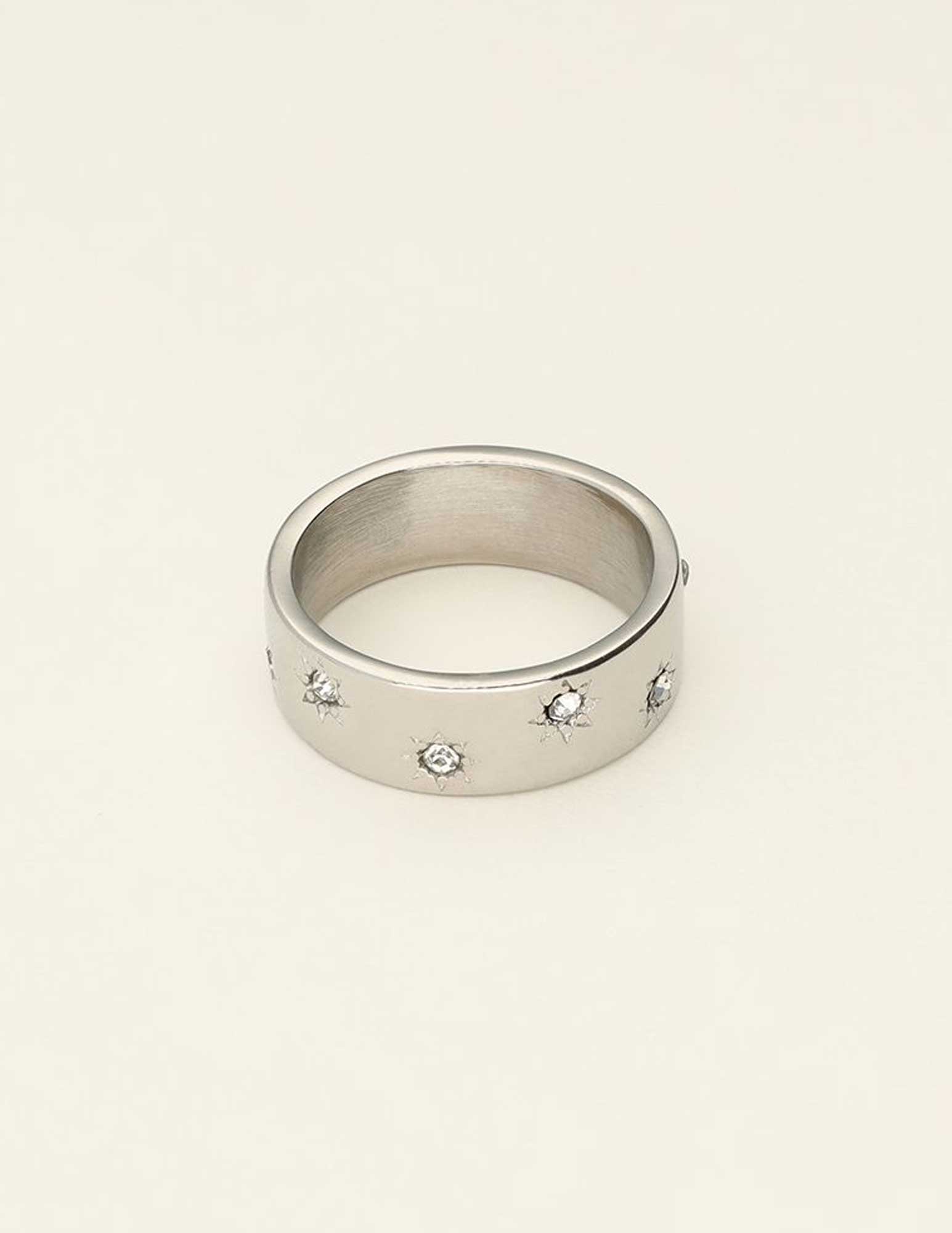 My Jewellery Mystic ring met sterretjes en steentjes MJ09447 Zilver