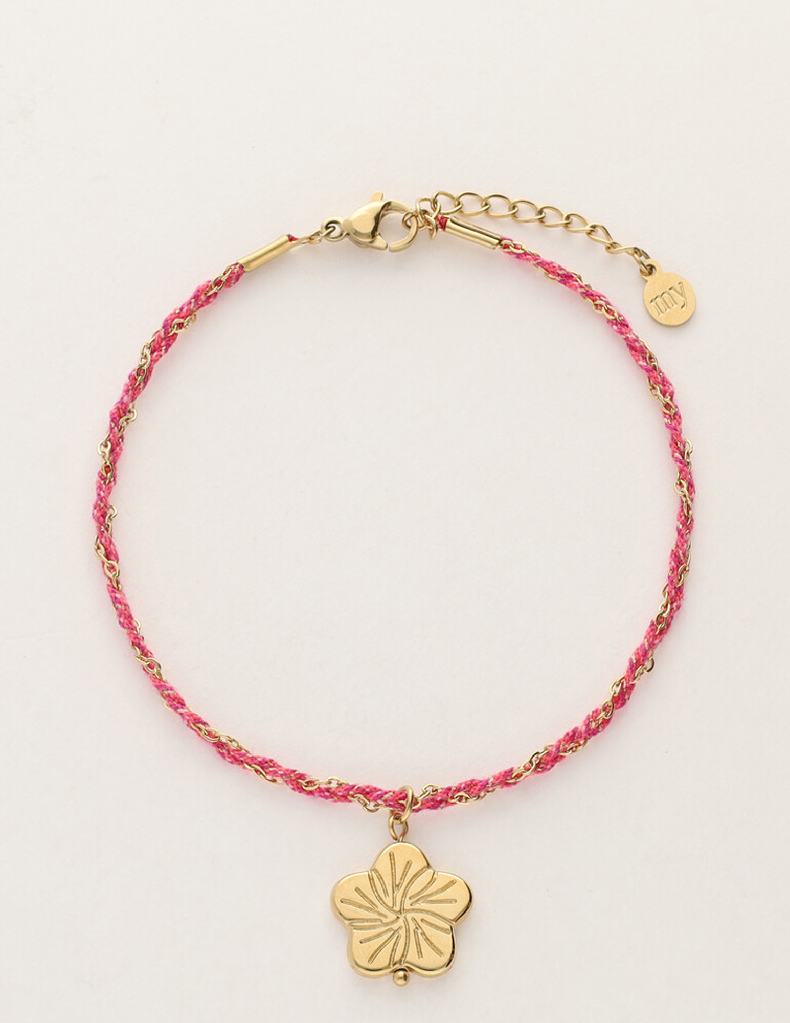 My Jewellery Sunrocks koord armband bloem MJ12208 Goud