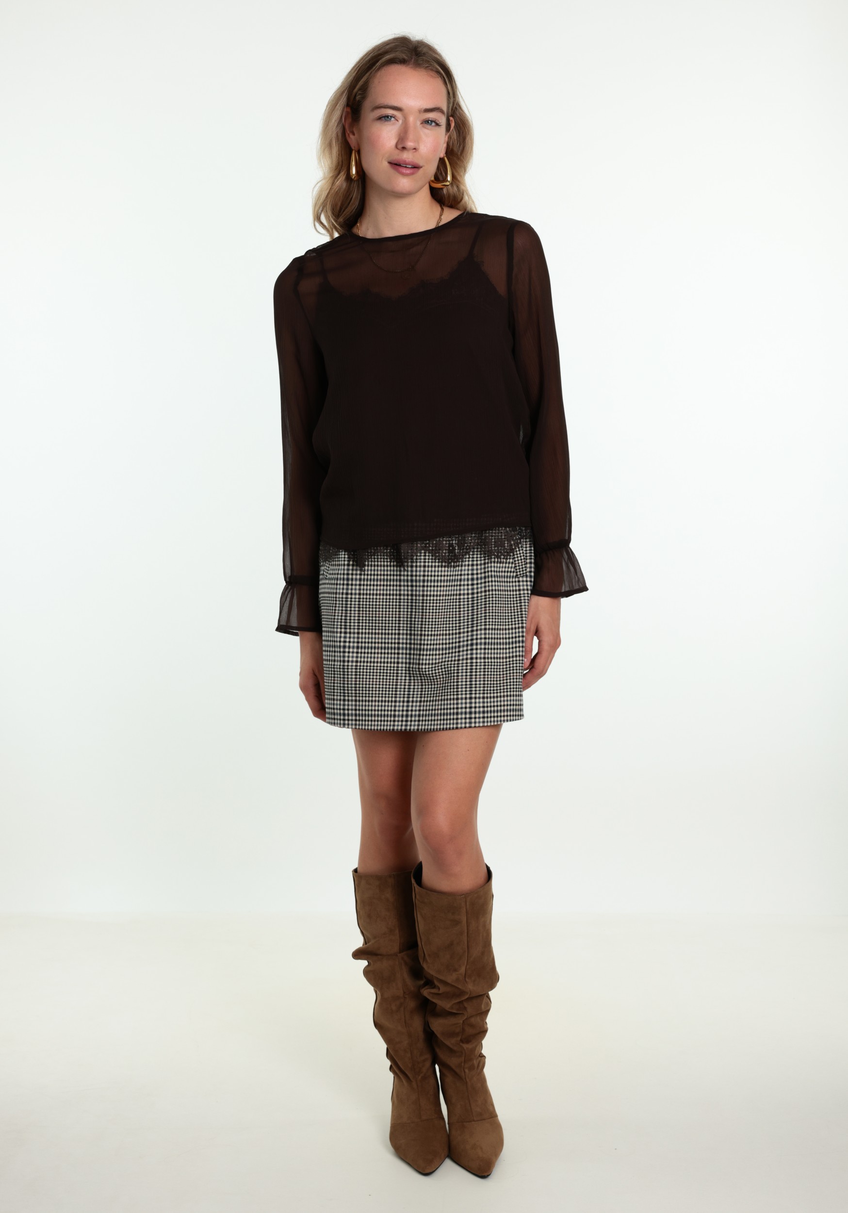 VERO MODA Blouse Lalie 10352679 Donker bruin