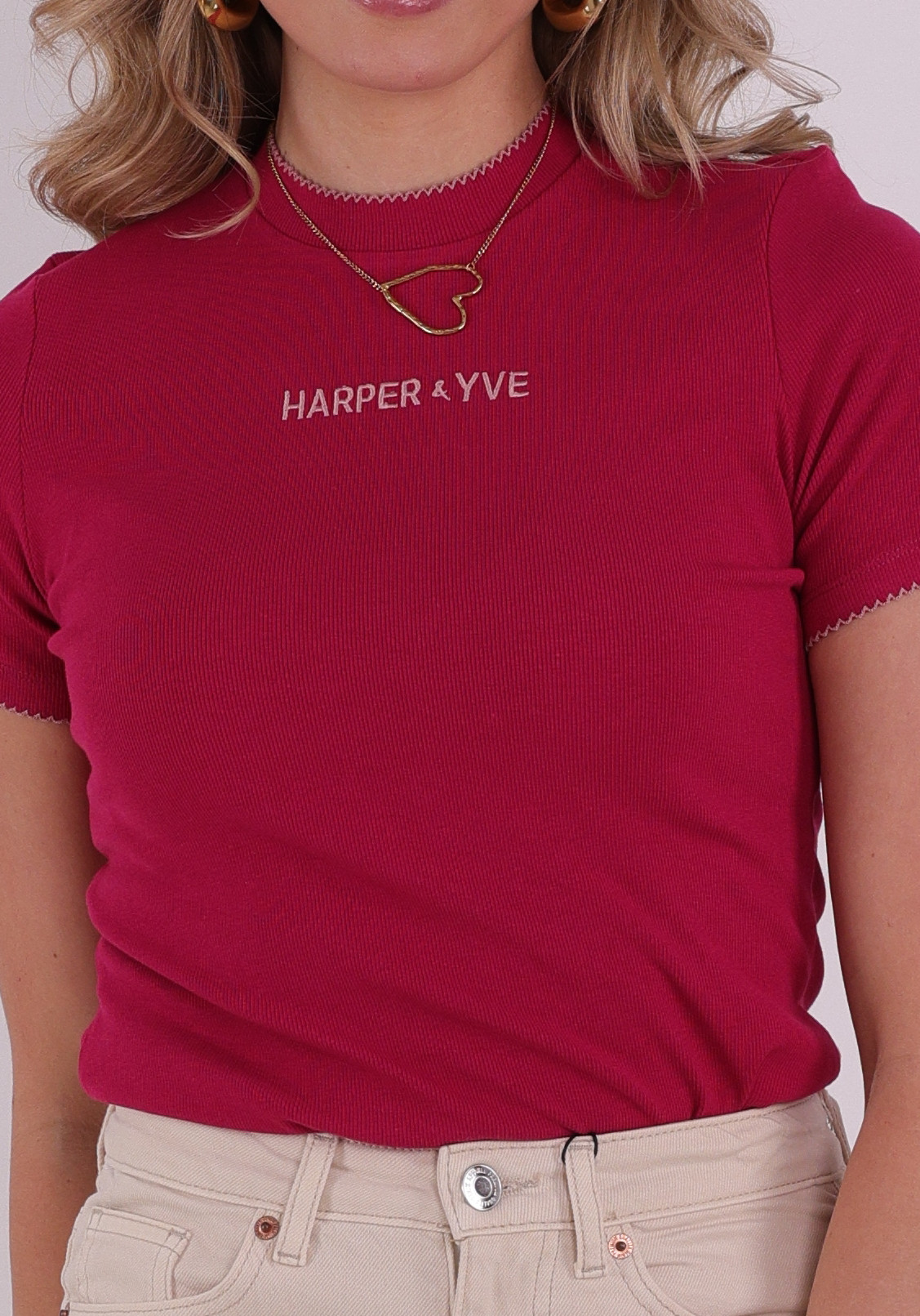 Harper & Yve Top Cammy SS6P408 Donker rose
