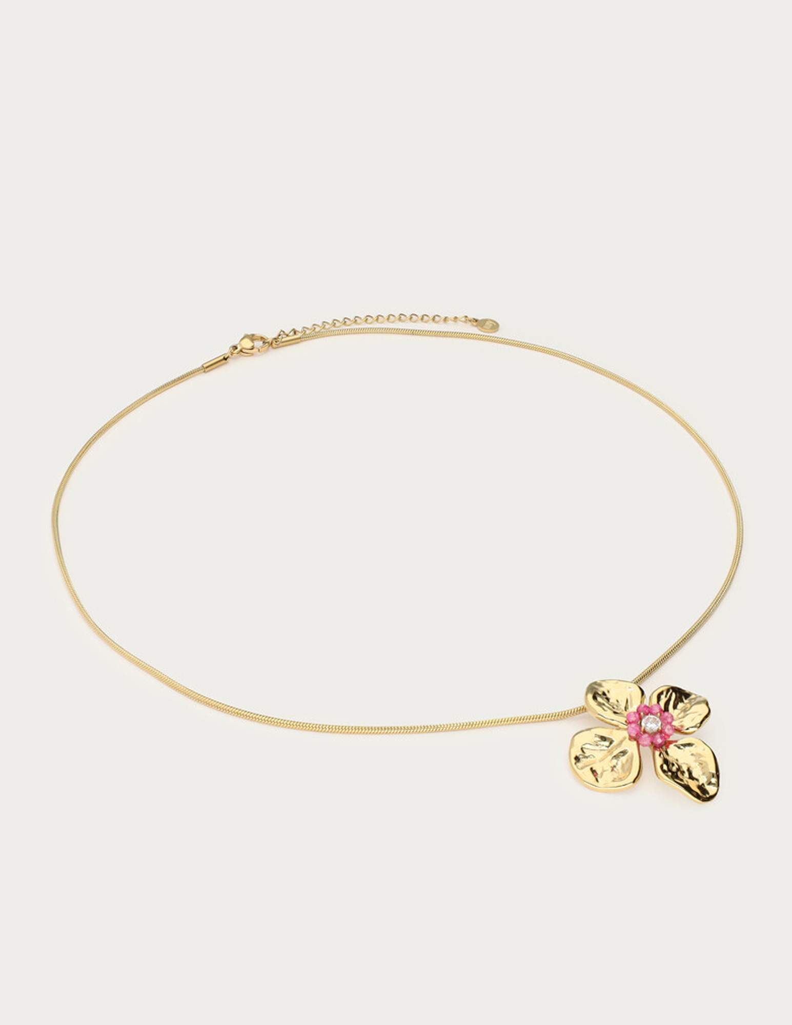 My Jewellery Botanical ketting met bloem en kralen MJ15407 Goud