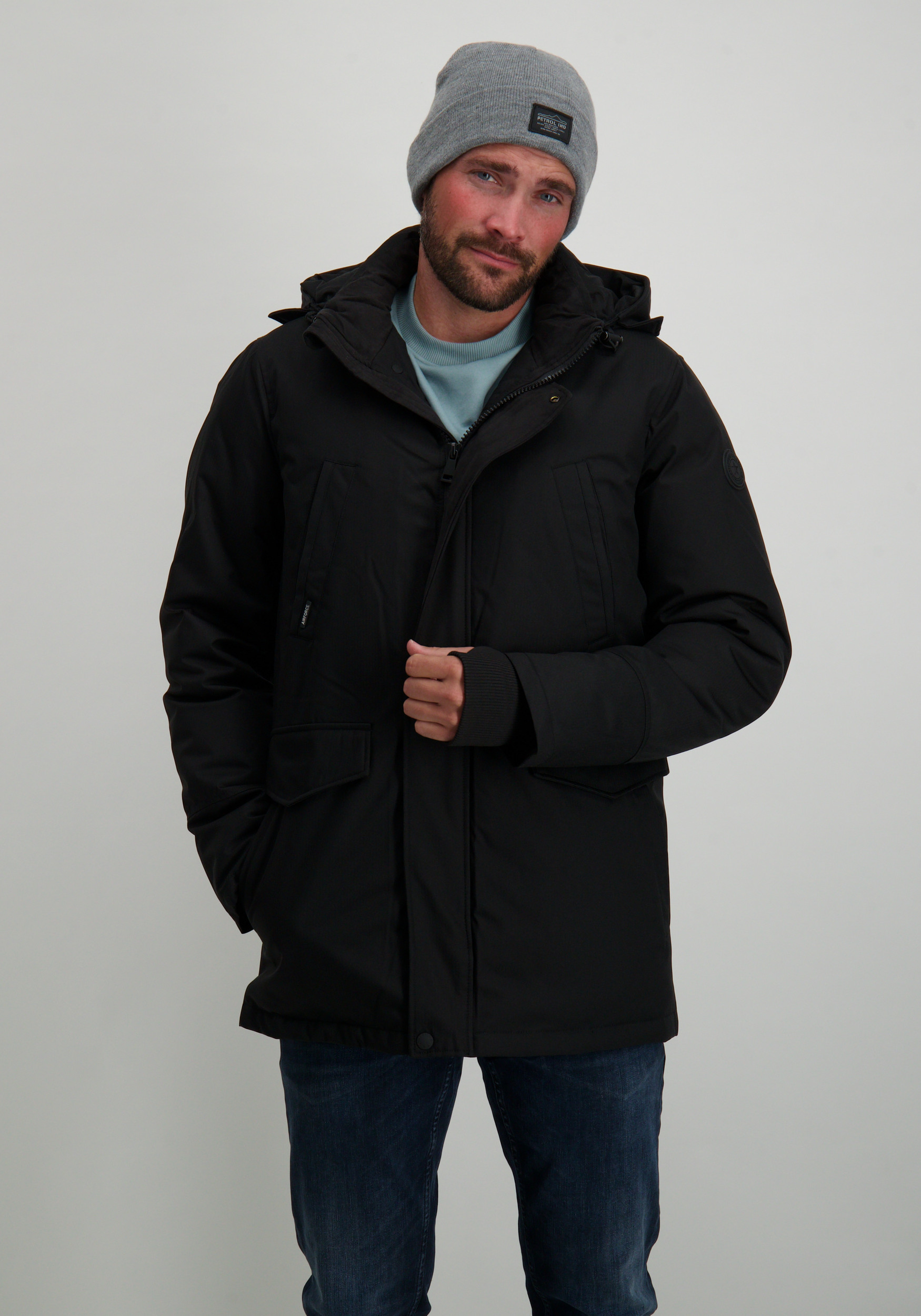 AIRFORCE Winterjas slimfit parka HRM0486 Zwart