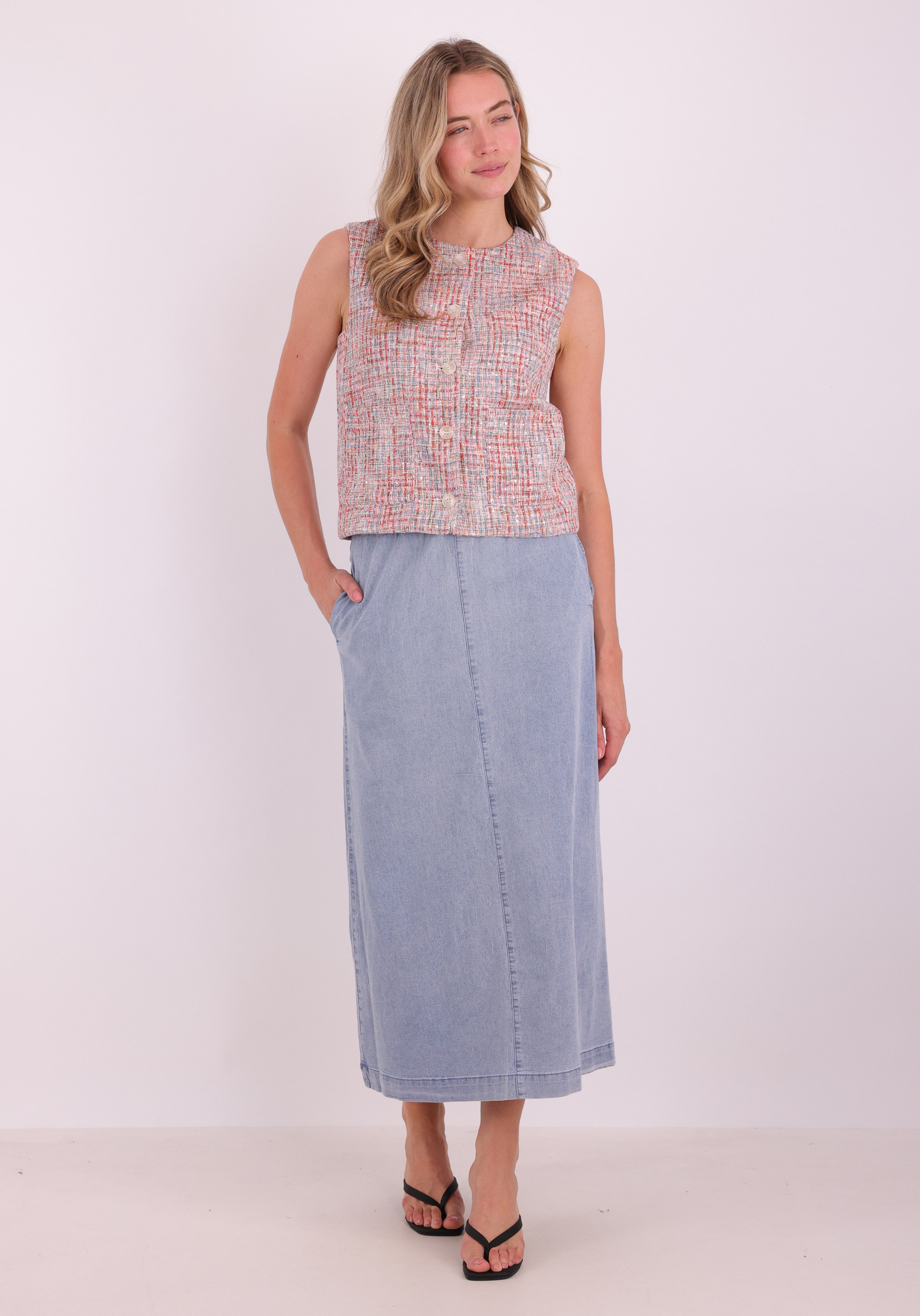 Tramontana Maxi rok Denim C15-20-201 Licht blauw