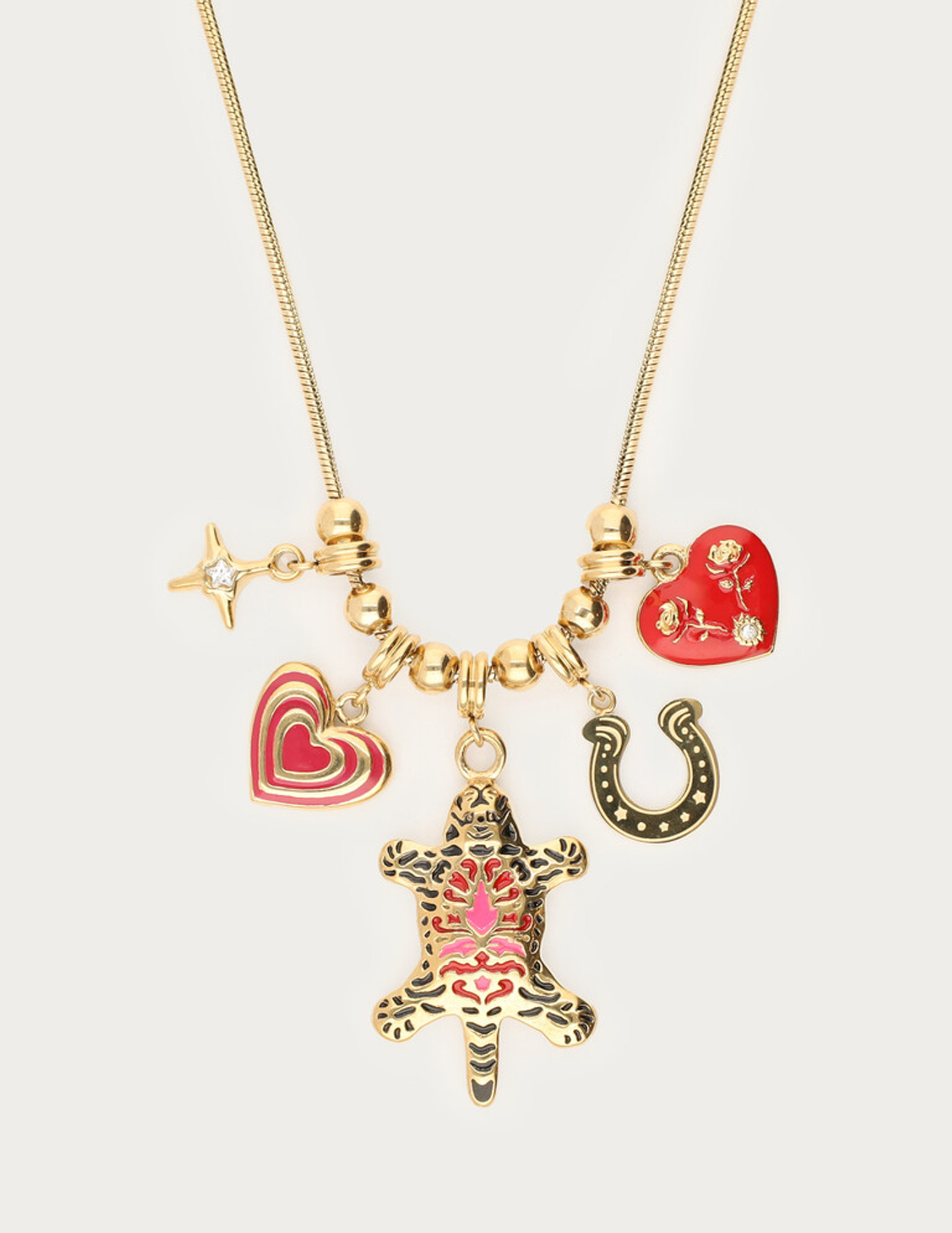 My Jewellery Mystic bedel ketting met luipaard MJ14194 Goud