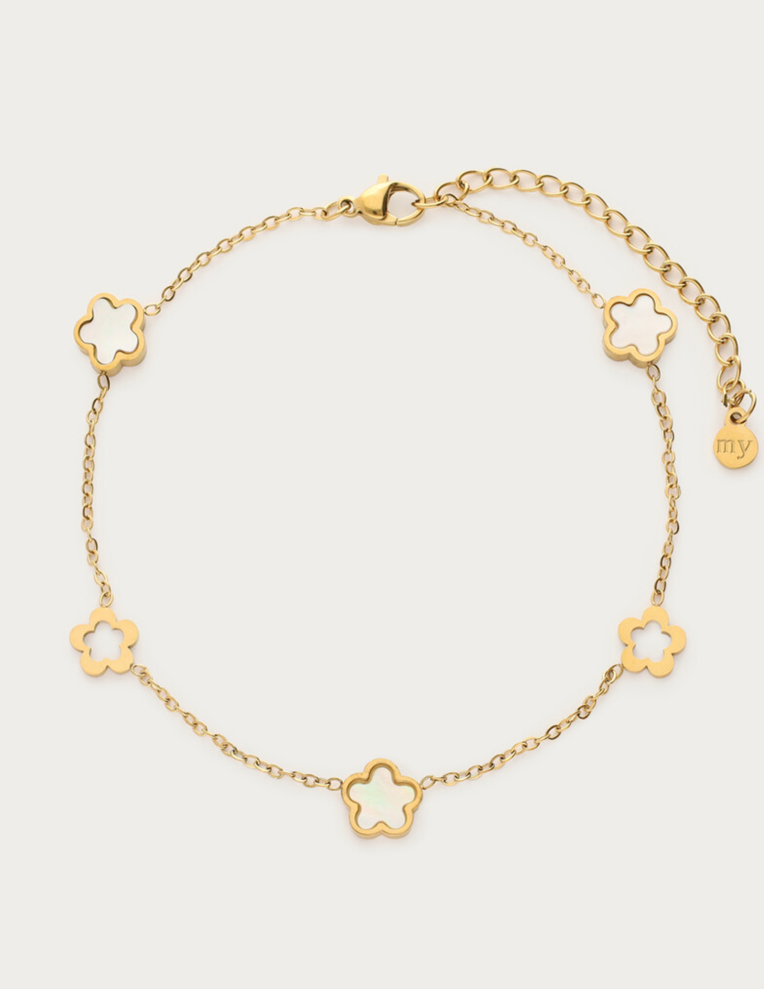 My Jewellery Enkelbandje met bloemen MJ12916 Goud