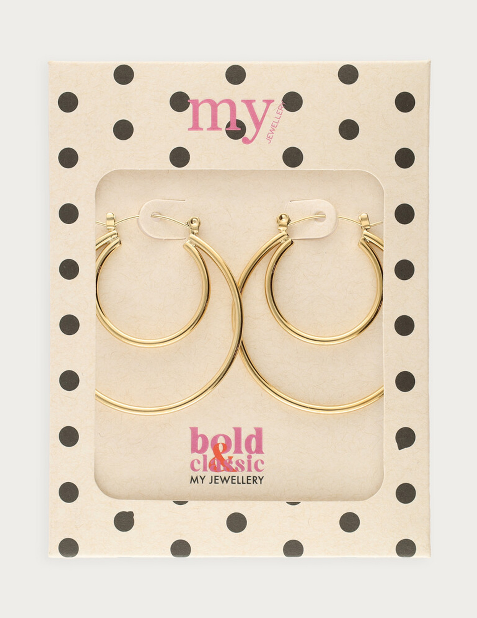 My Jewellery Bold dubbele oorringen groot MJ15509 Goud