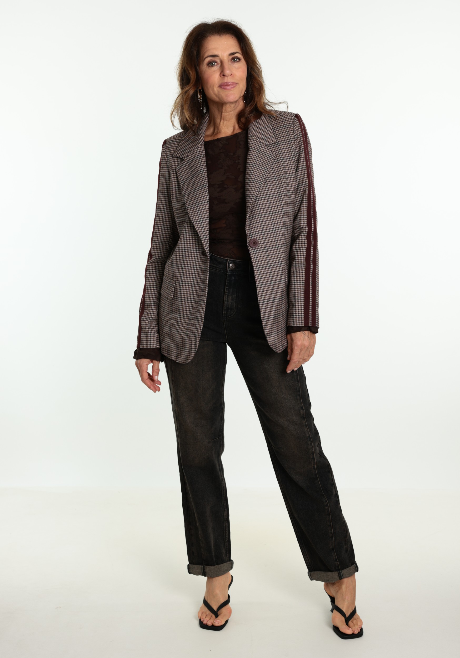 Geisha Blazer geruit 65575-32 Bordeaux