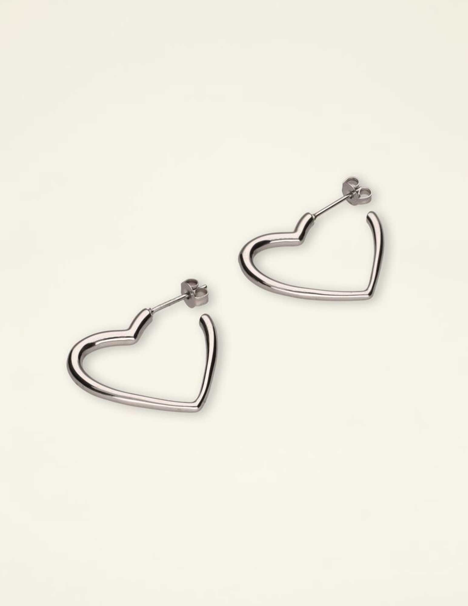 My Jewellery Oorringen hartvormig MJ08497 Zilver