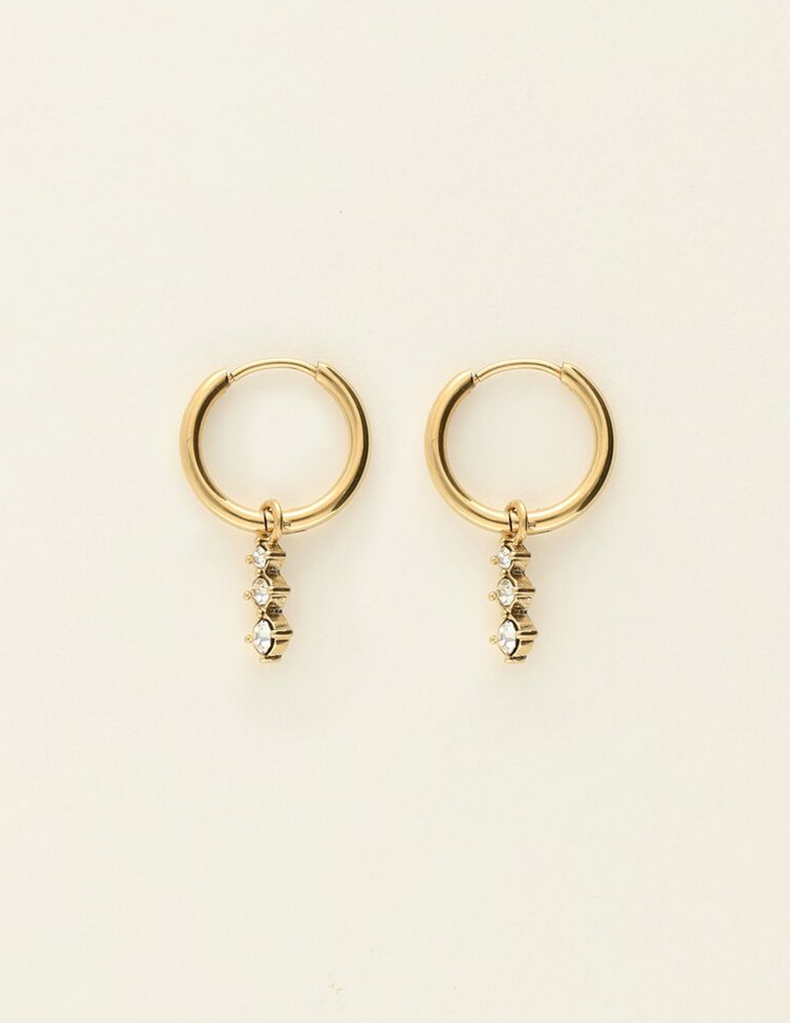 My Jewellery Oorringen met drie steentjes MJ09499 Goud