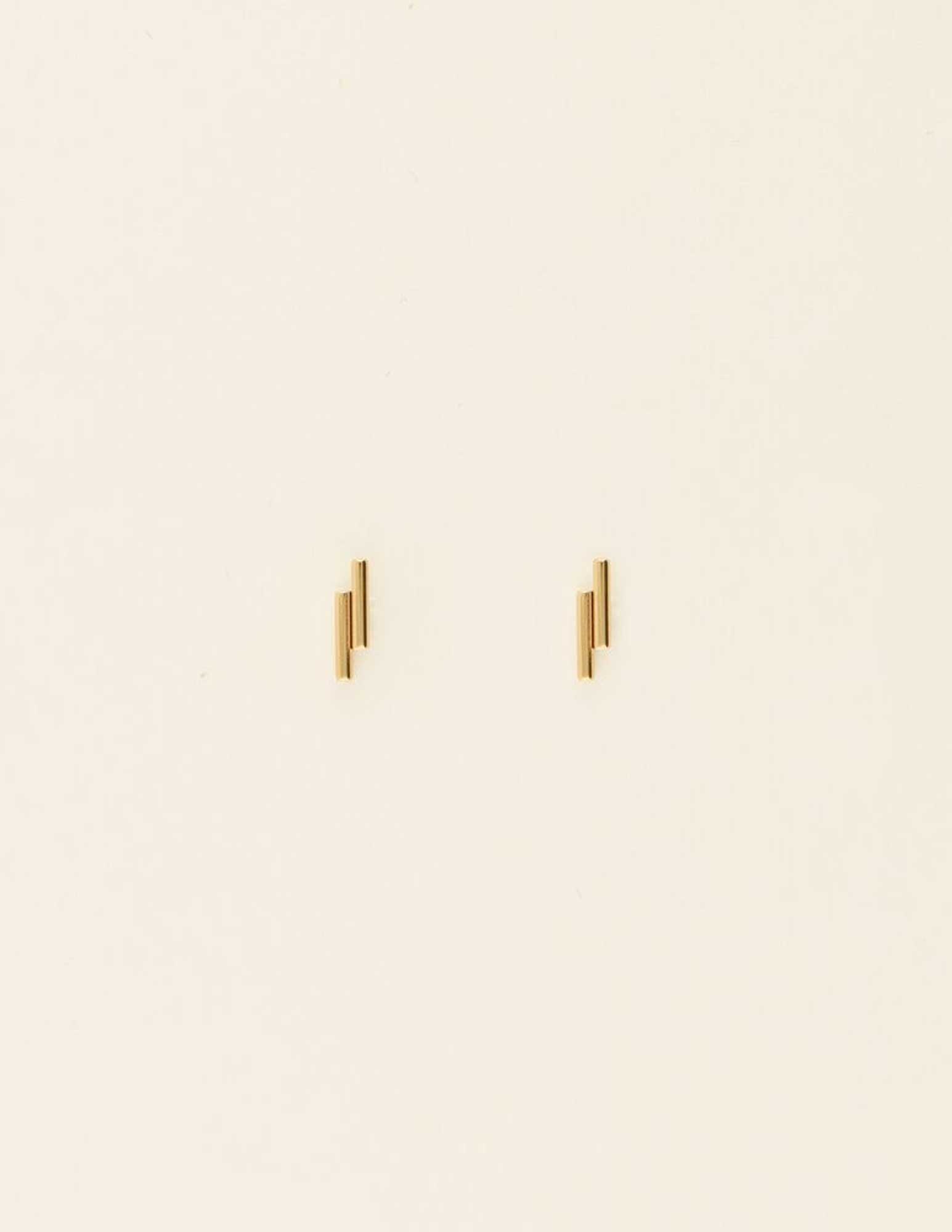 My Jewellery Studs Dubbel staafje MJ08528 Goud