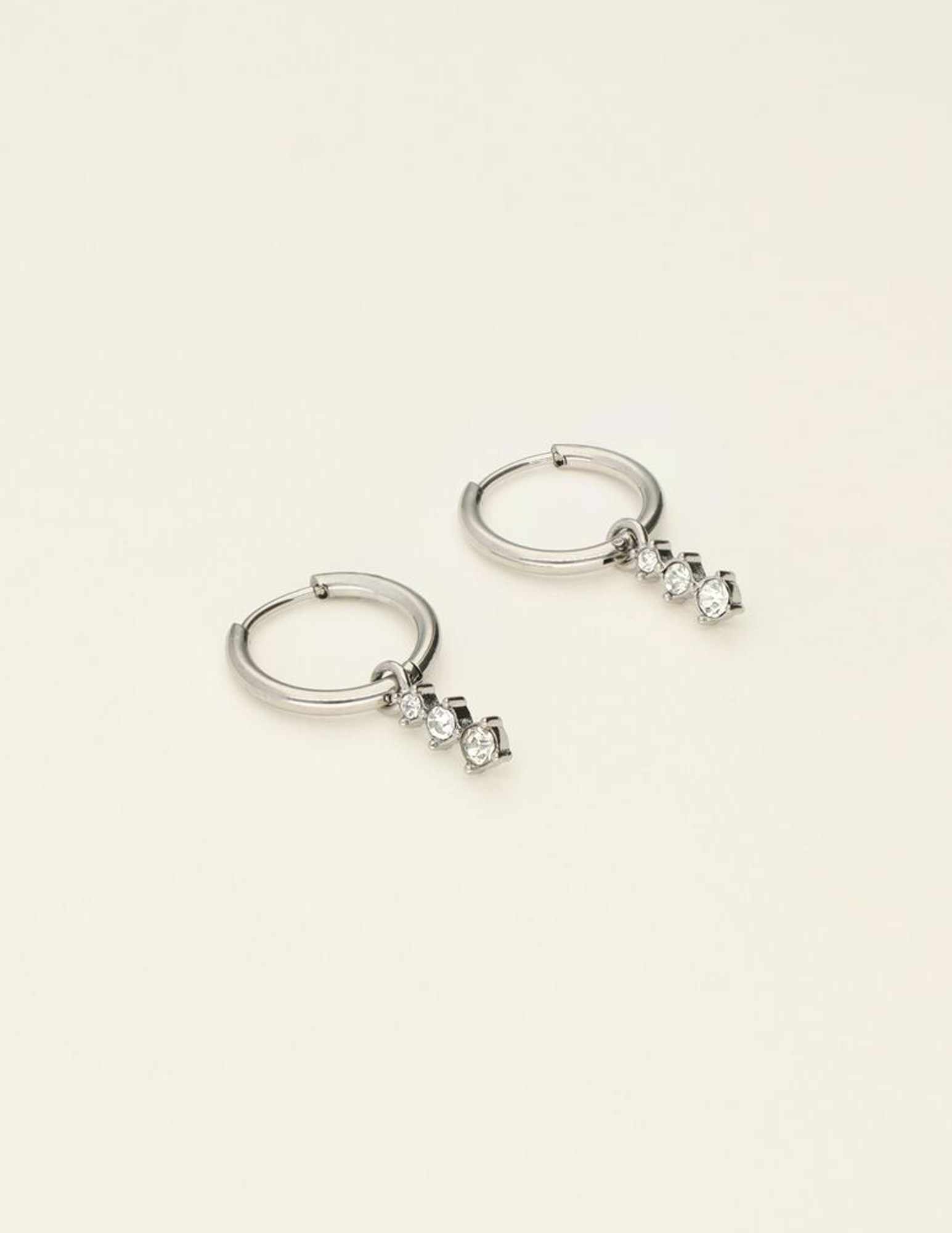 My Jewellery Oorringen met drie steentjes MJ09499 Zilver