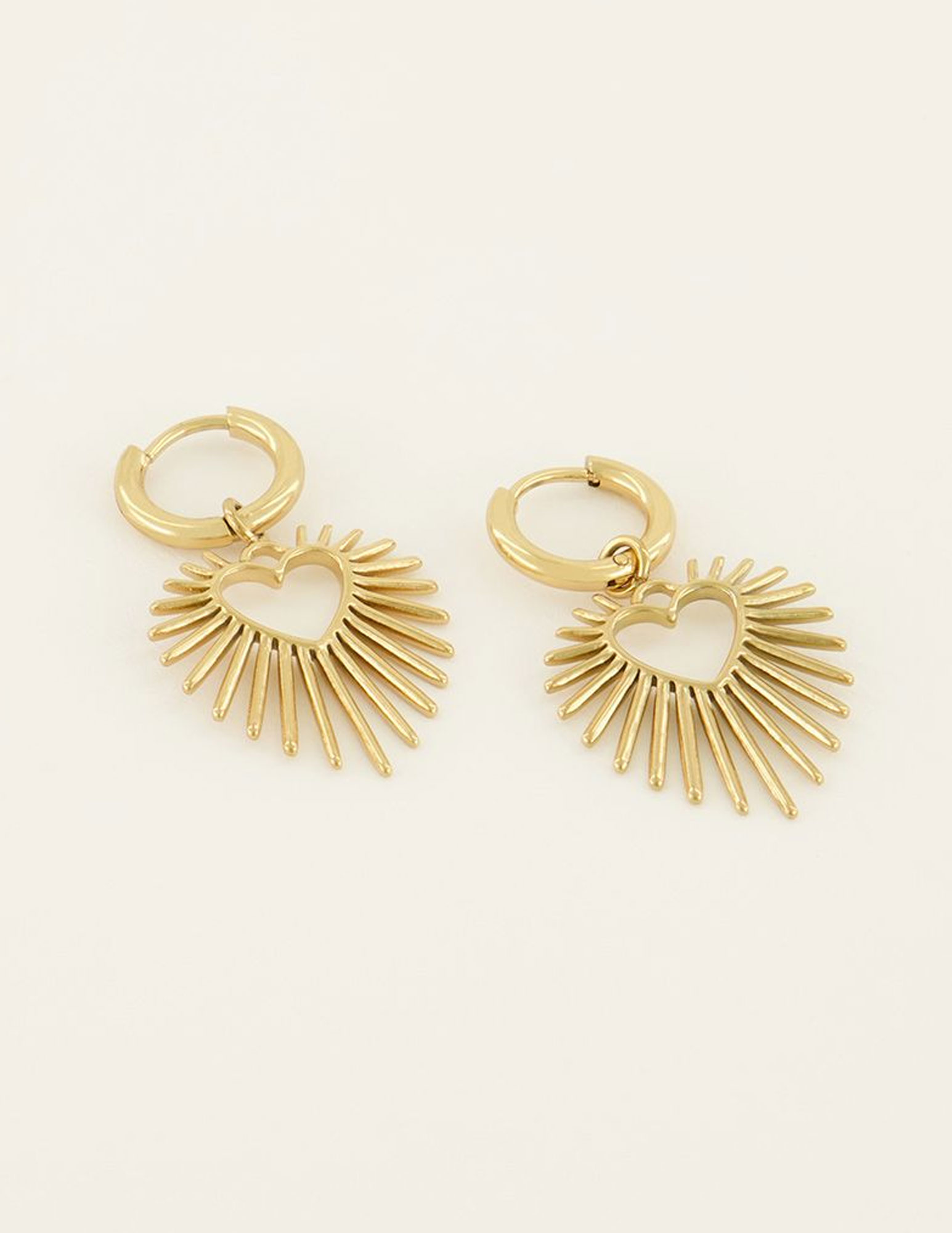 My Jewellery Oorbellen met hart zonnestraal MJ07878 Goud