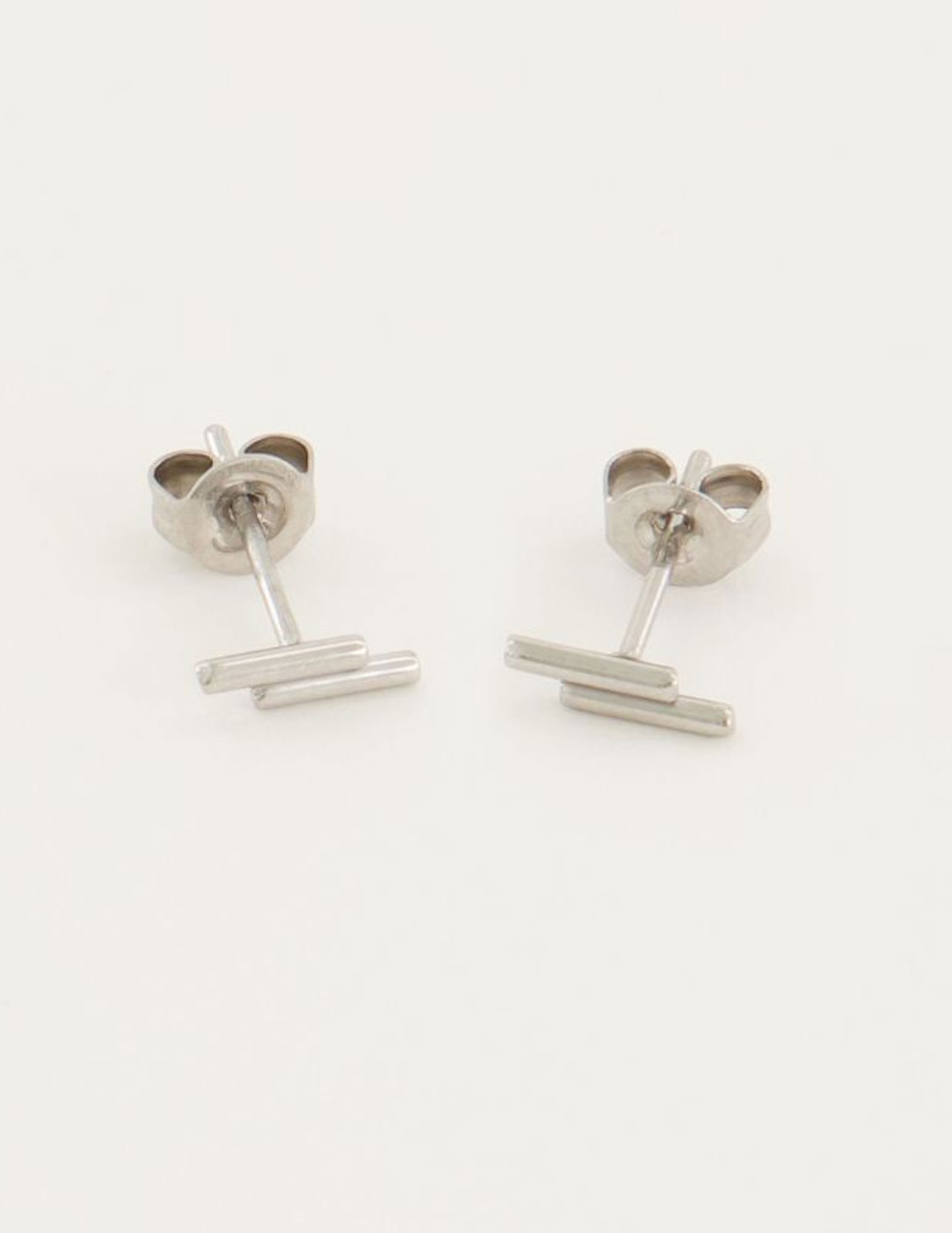 My Jewellery Studs dubbel staafjes MJ04760 Zilver