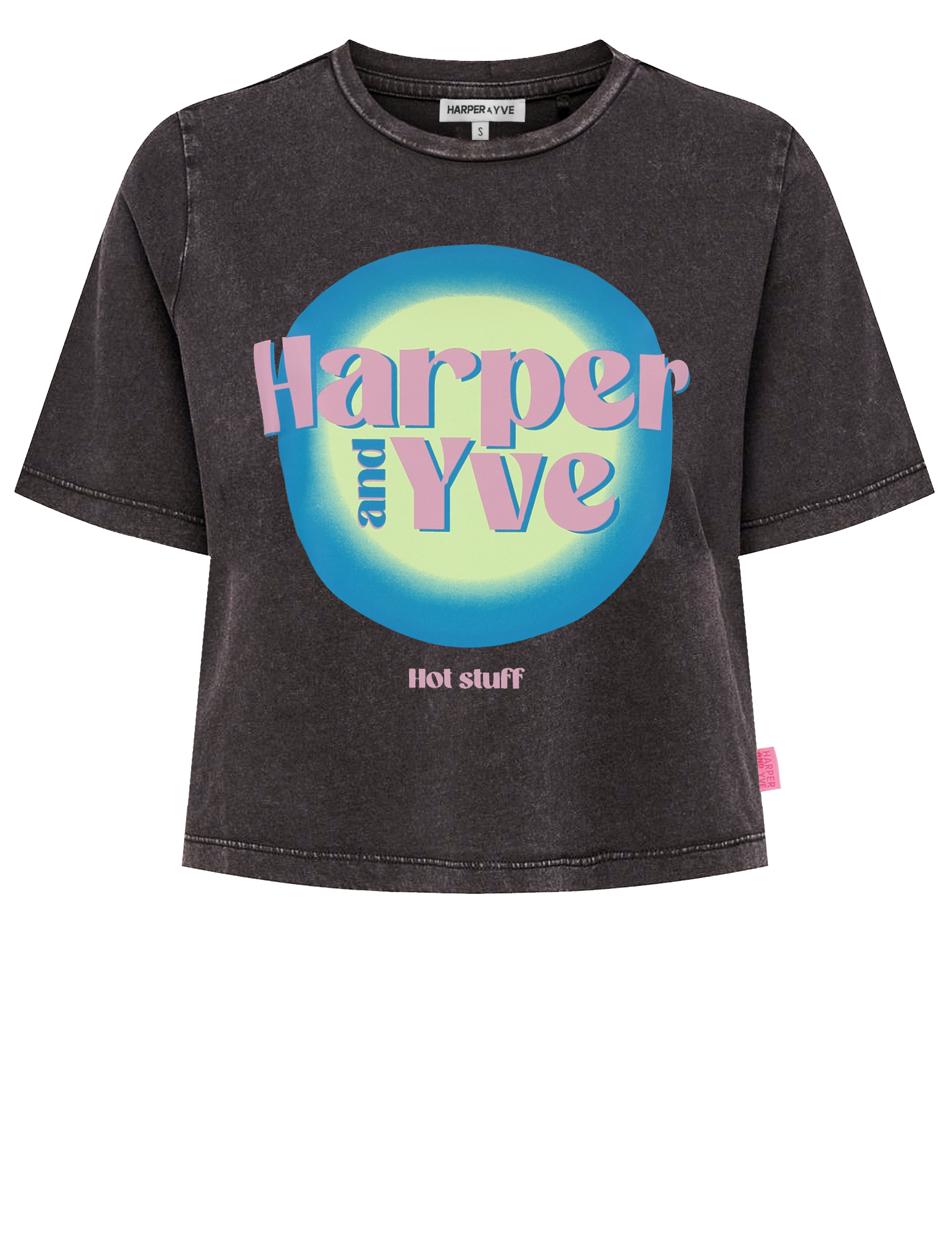 Harper & Yve T-shirt cropped Hotstuff SS25Y305 Zwart