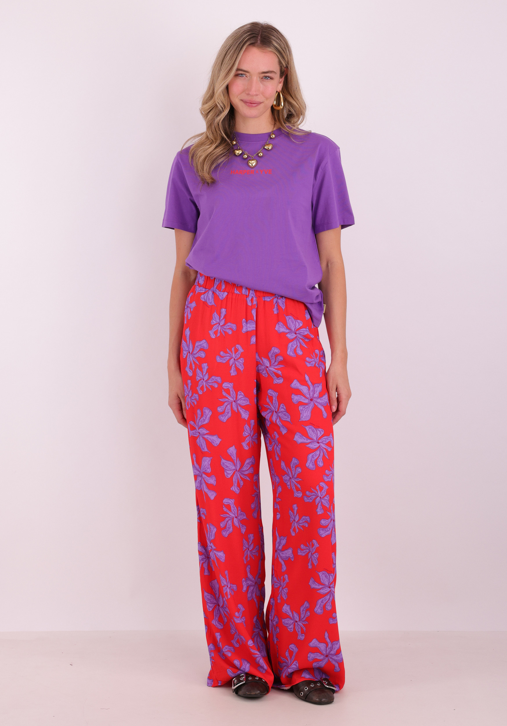 Harper & Yve T-shirt Mexican back SS6Y308 Paars