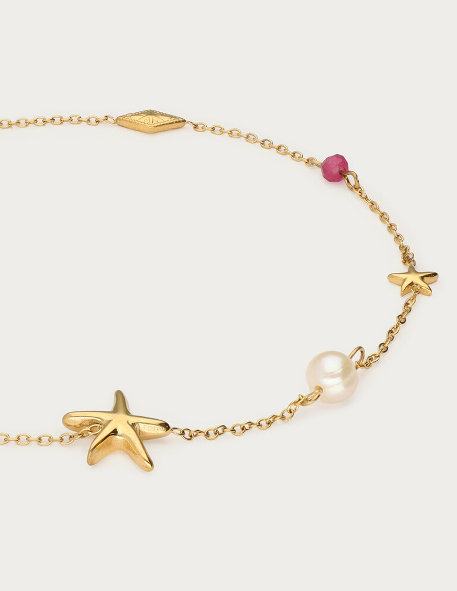 My Jewellery Enkelbandje zoetwaterparel ocean kralen MJ12913 Goud