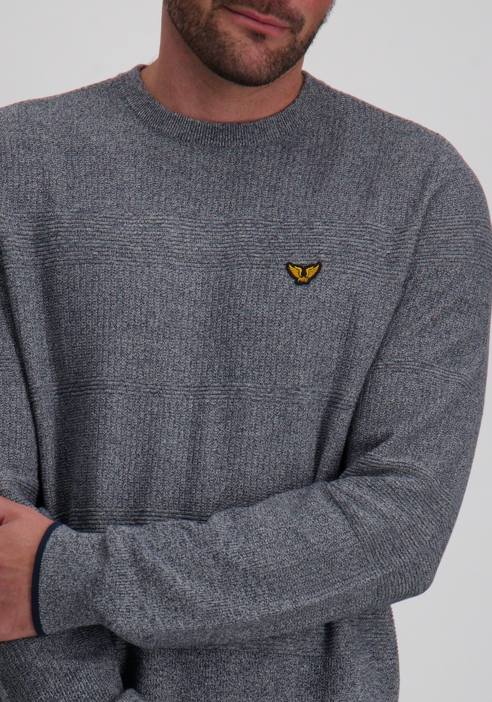 PME Legend Trui structure PKW2508305 Donker blauw