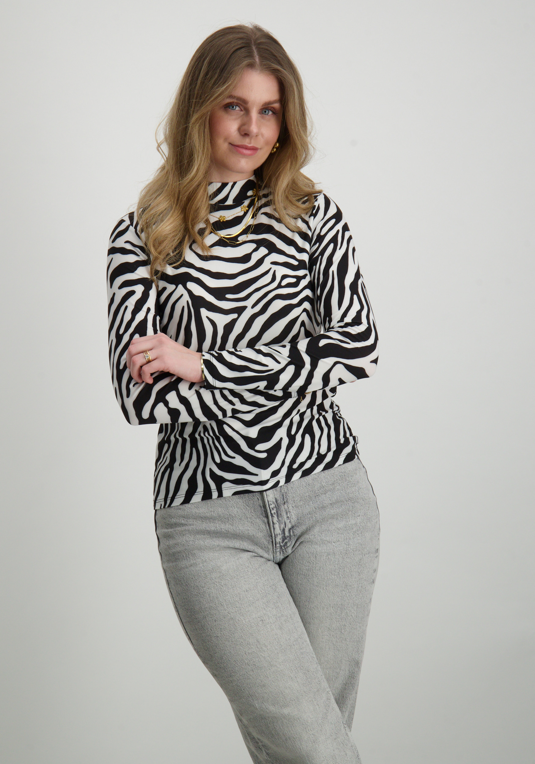 Vila Shirt Leoa 14066134 Zwart/Wit