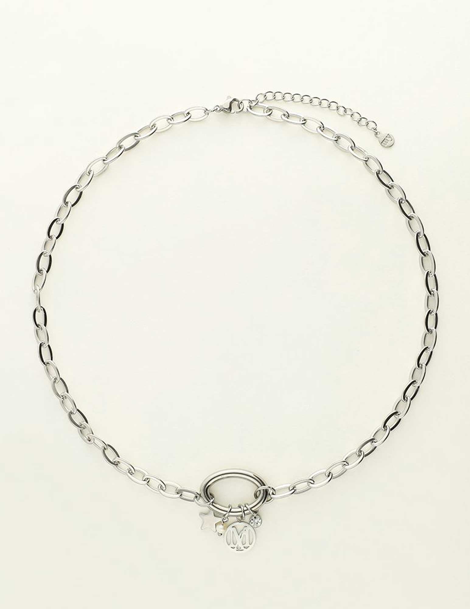 My Jewellery Ketting met bedels en parel MJ09234 Zilver