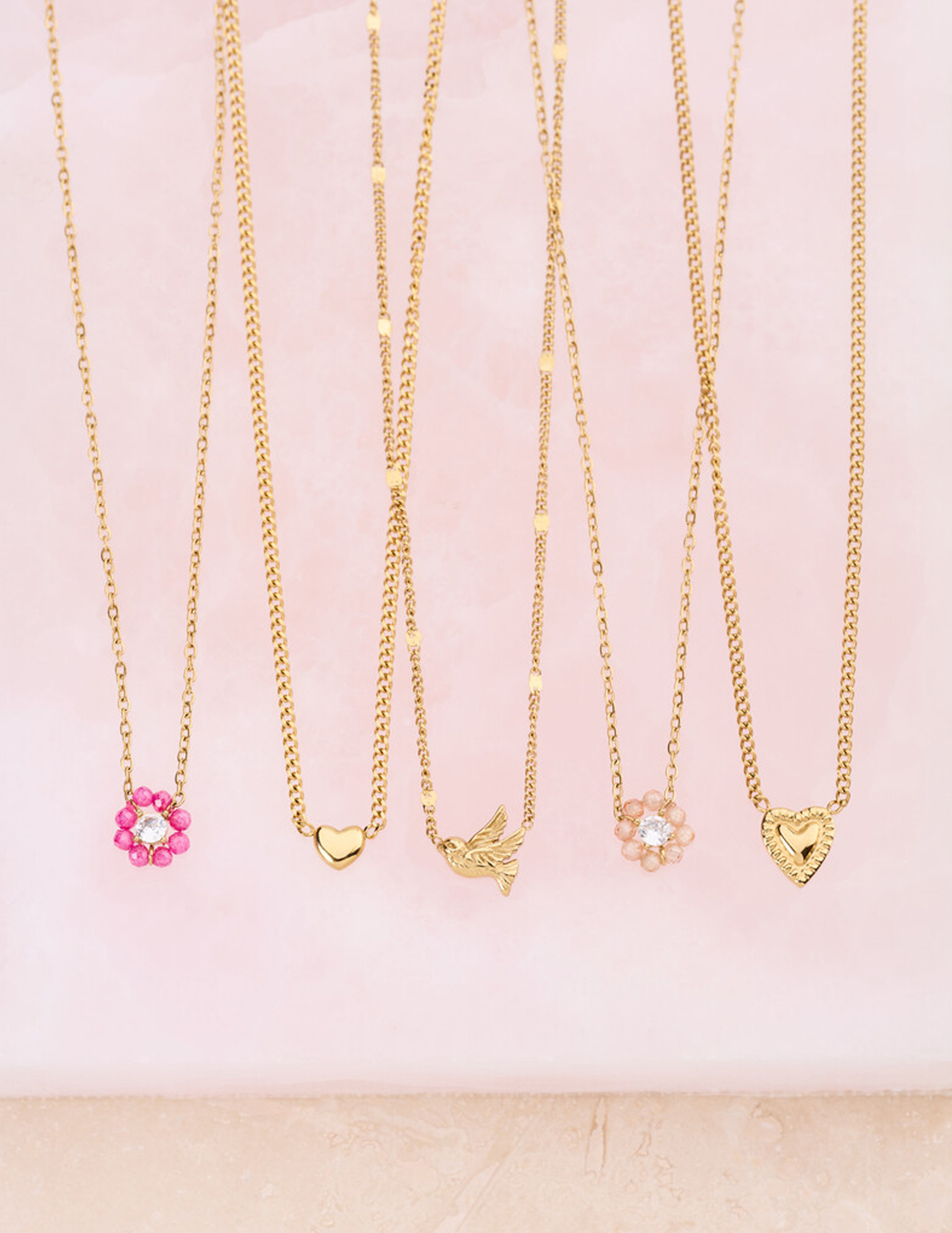My Jewellery Botanical ketting met fijn hartje MJ15378 Goud