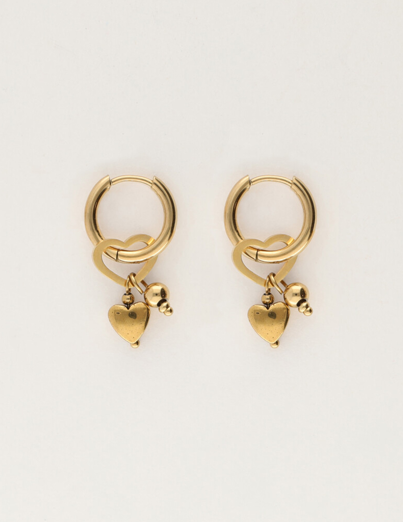 My Jewellery Oorringen met hartjes MJ12011 Goud
