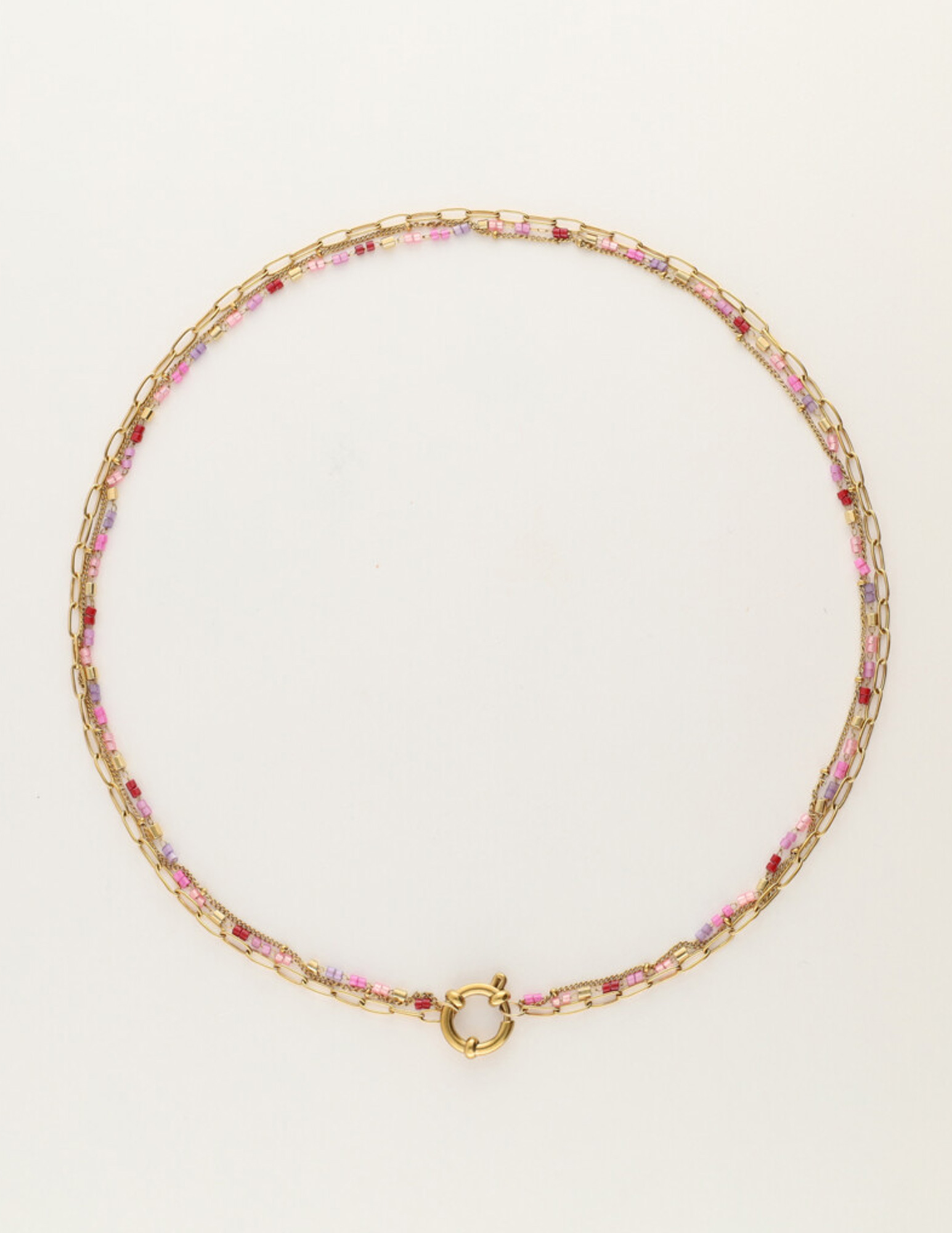 My Jewellery Sunrocks ketting roze MJ12201 Goud