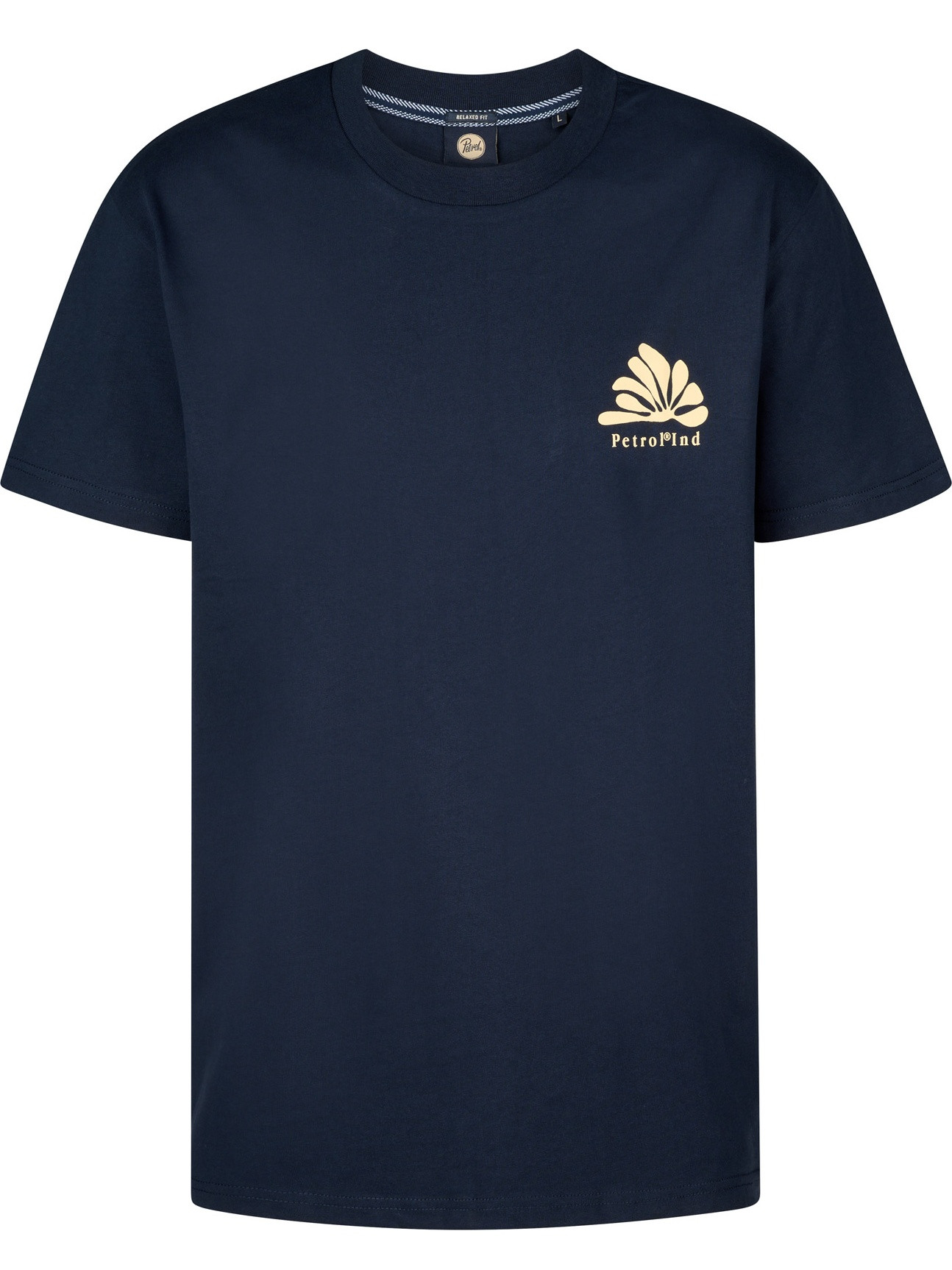 Petrol T-shirt met opdruk M-1050-TSR621 Donker blauw