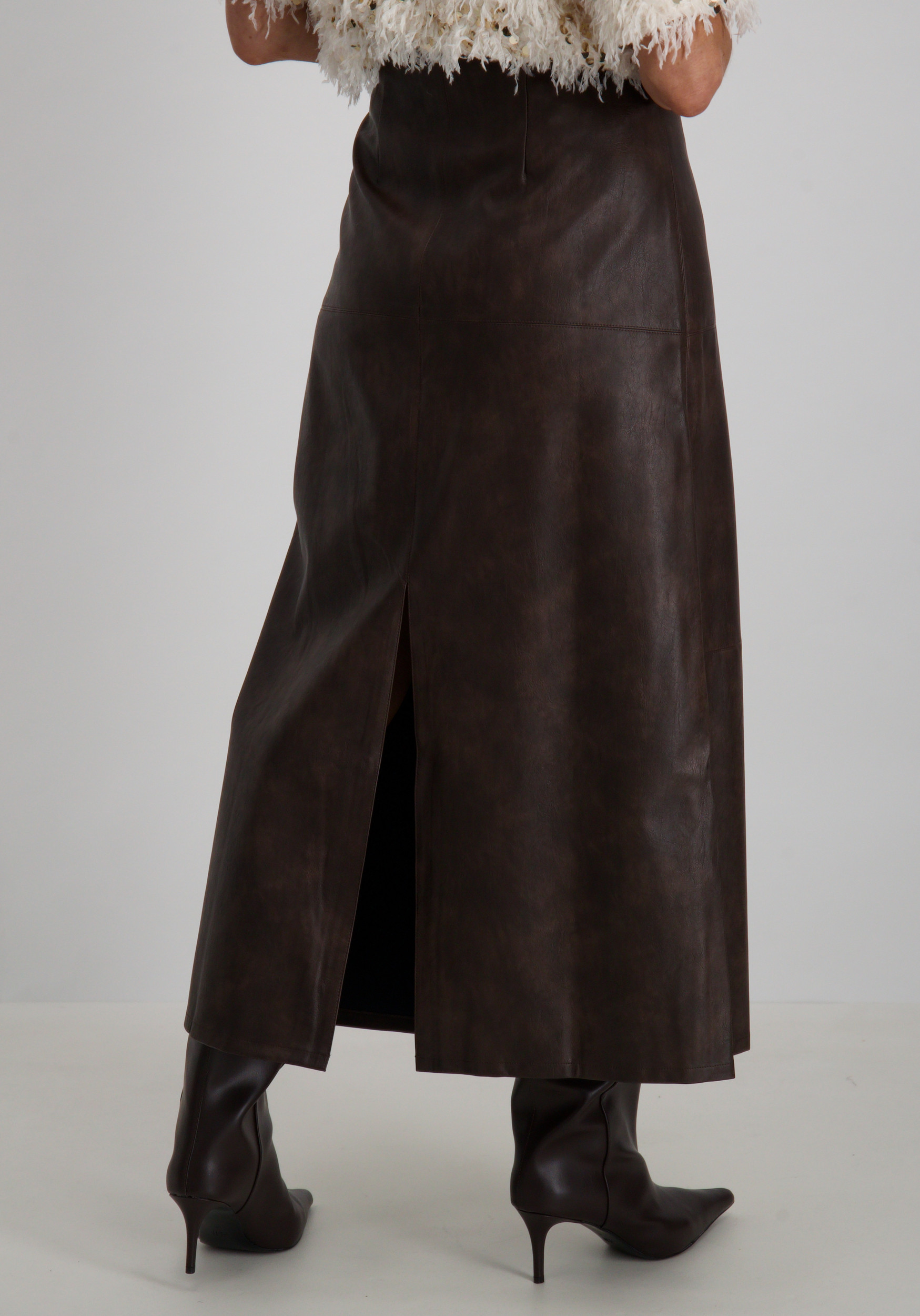 Geisha Rok leatherlook 56503-10 Donker bruin