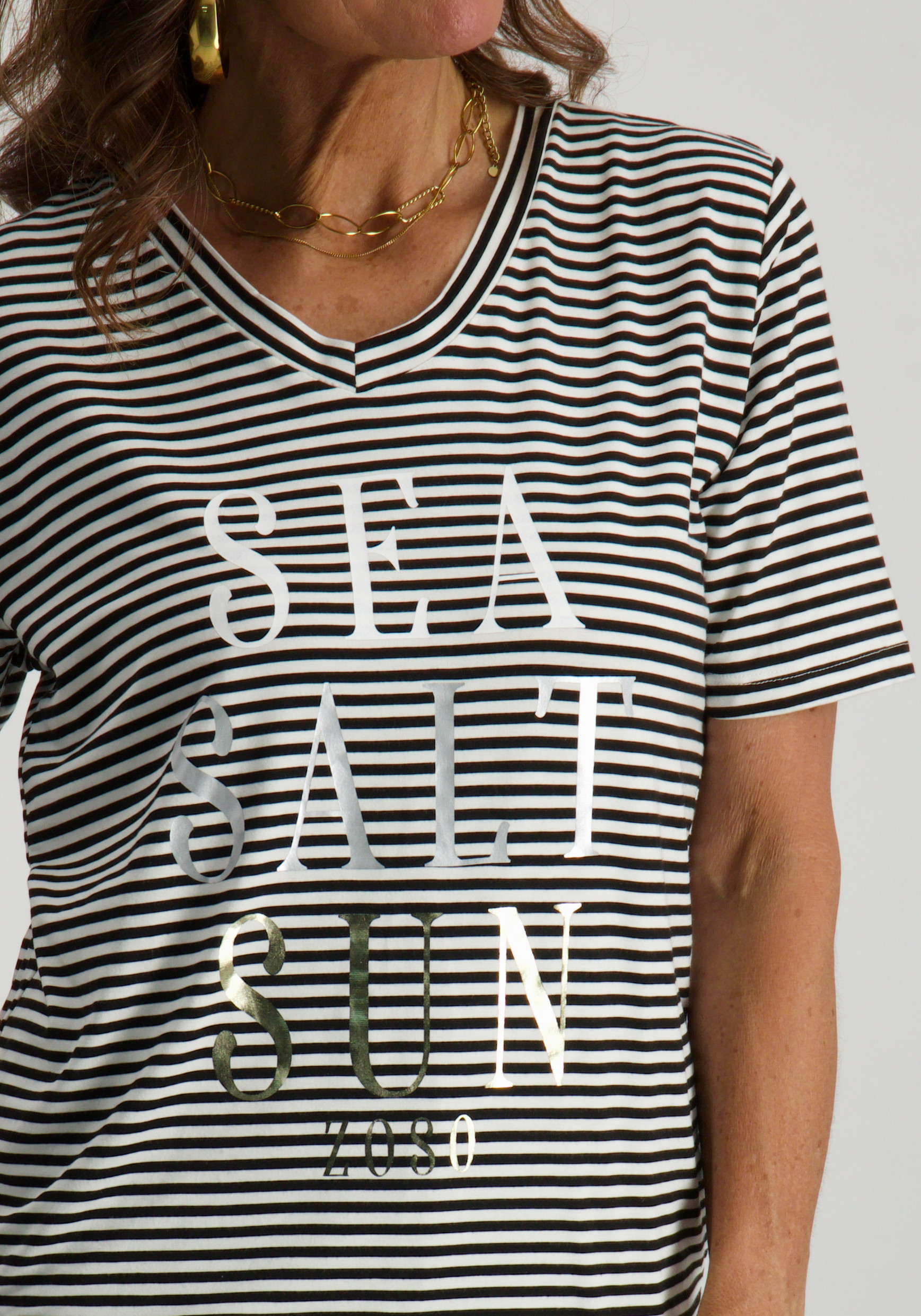 Zoso T-shirt 253Merel Zwart/Wit