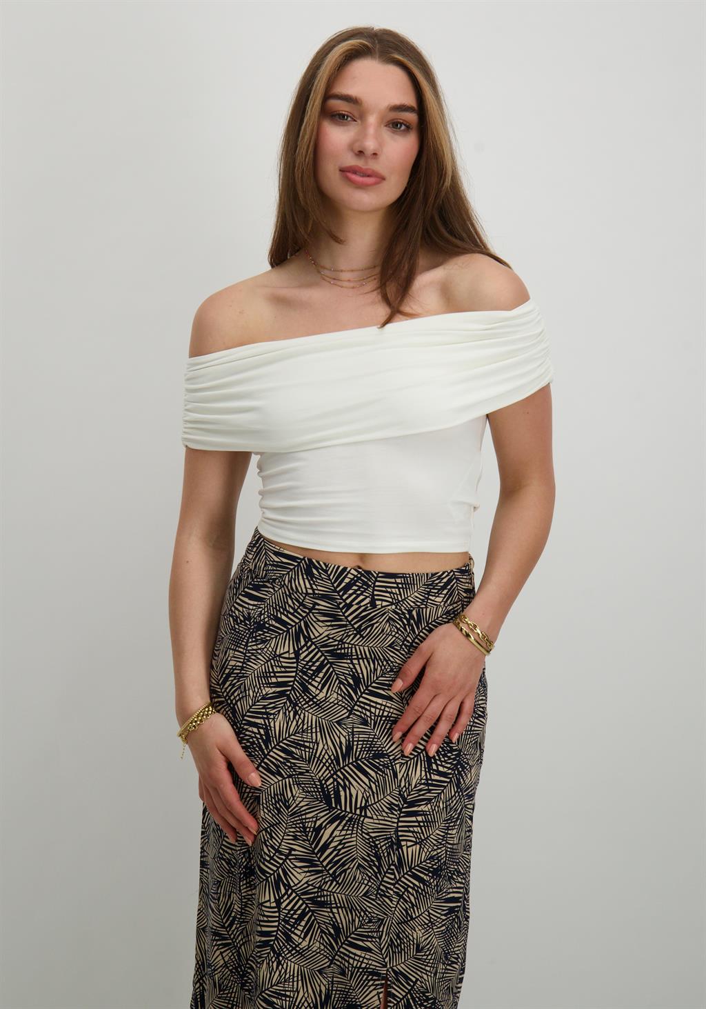 Only Off shoulder top Live Love 15338616 Wolwit-ecru