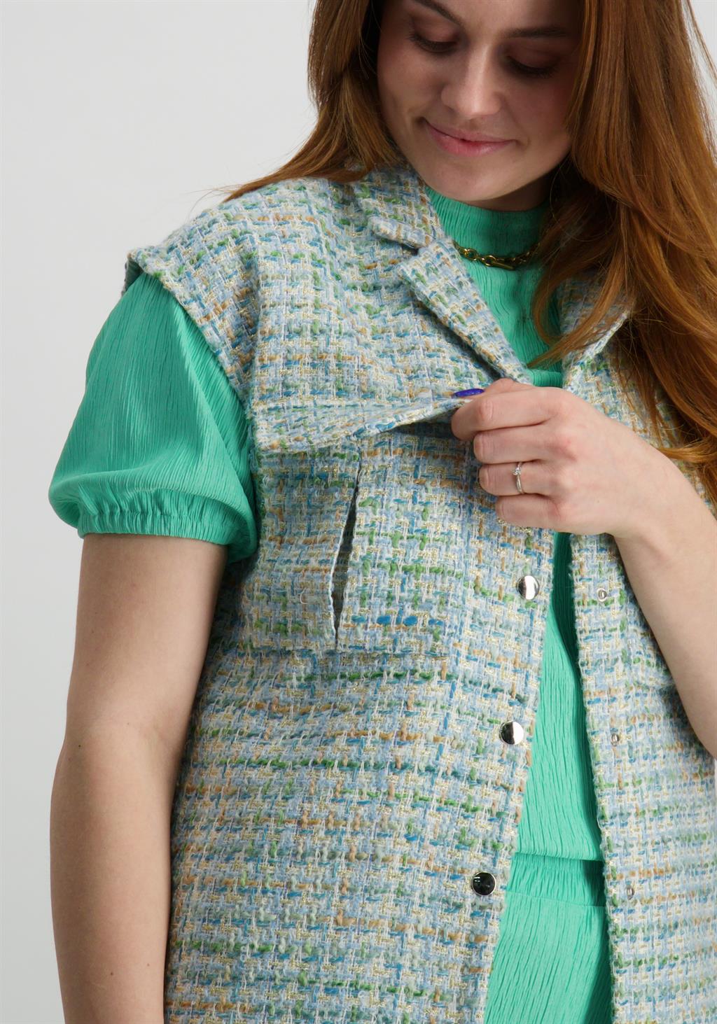 Amaya Amsterdam Gilet Rose Licht blauw