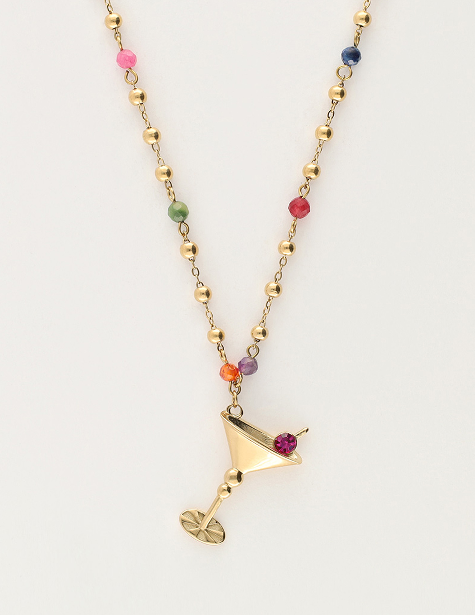 My Jewellery Starry ketting met kraaltjes en cocktail MJ11982 Goud