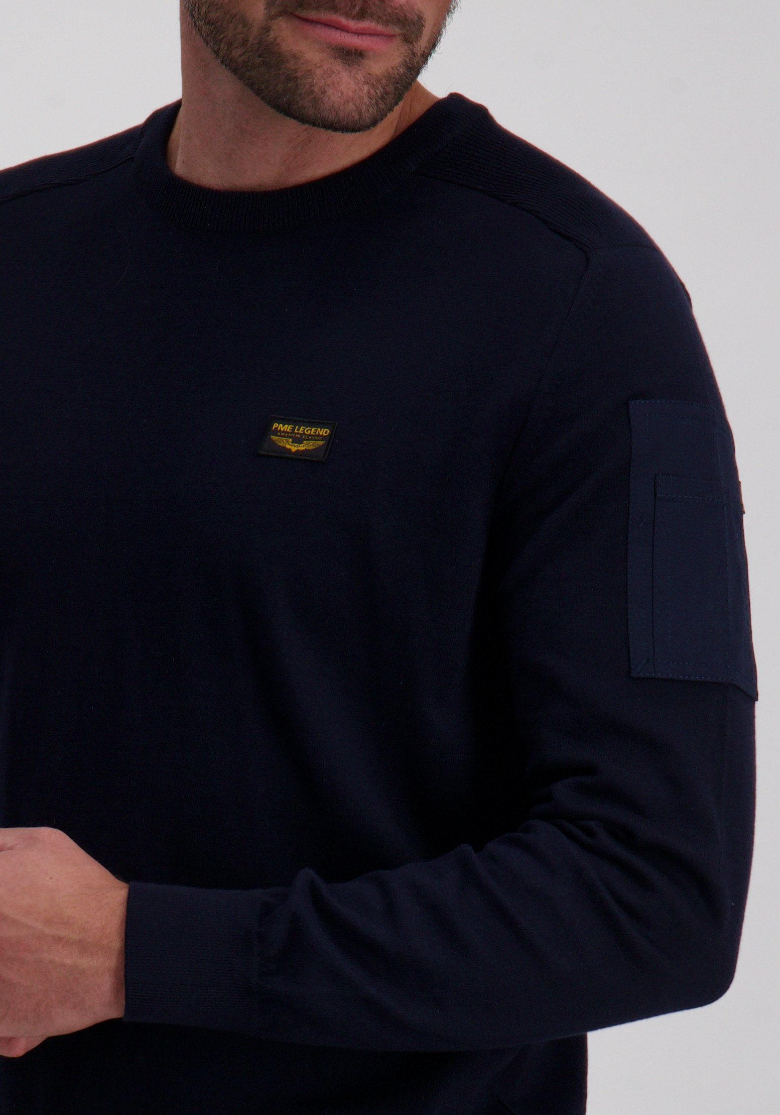 PME Legend Trui American classic PKW0000332 Donker blauw