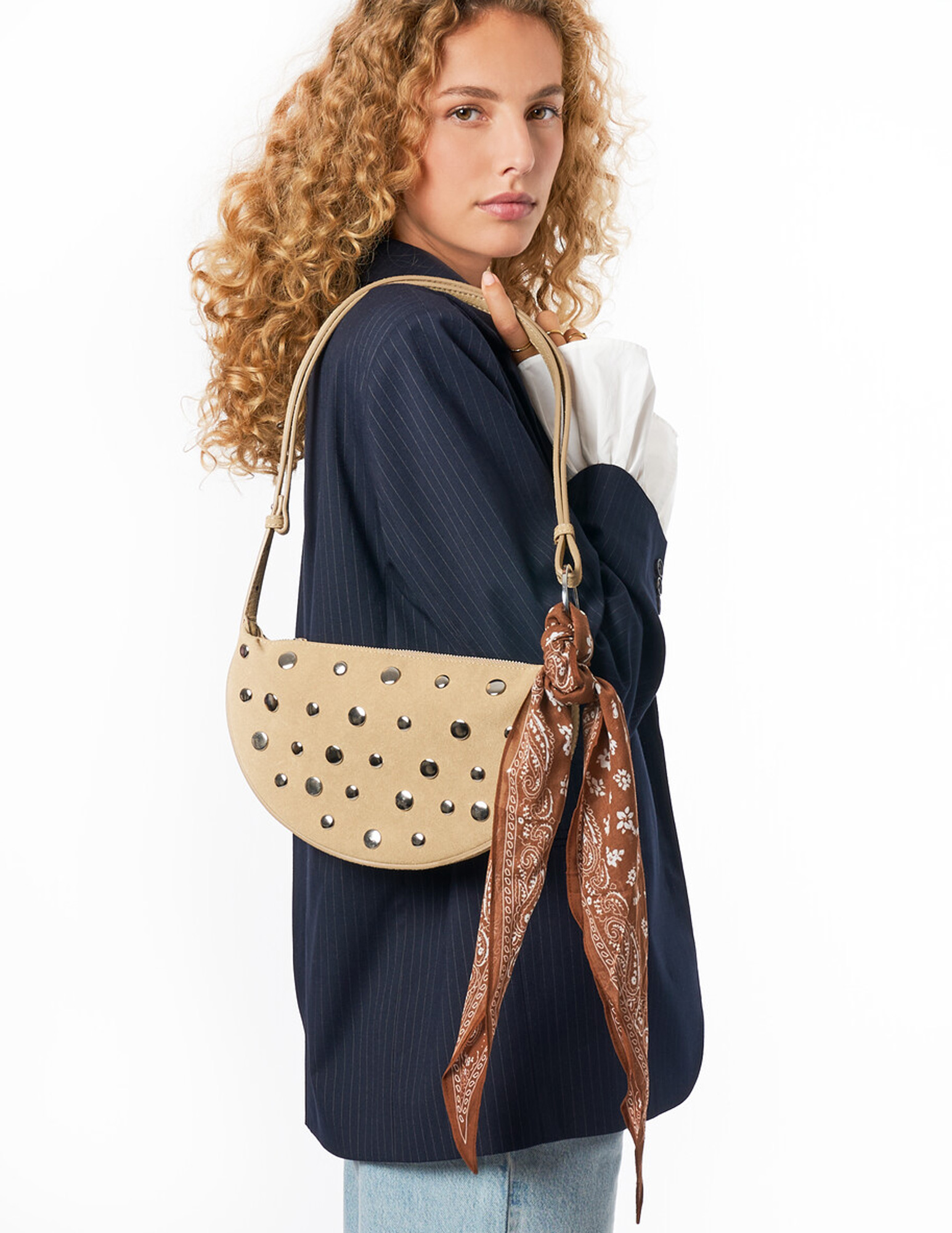 My Jewellery Bruine sjaal met bandana print MJ14510 Bruin