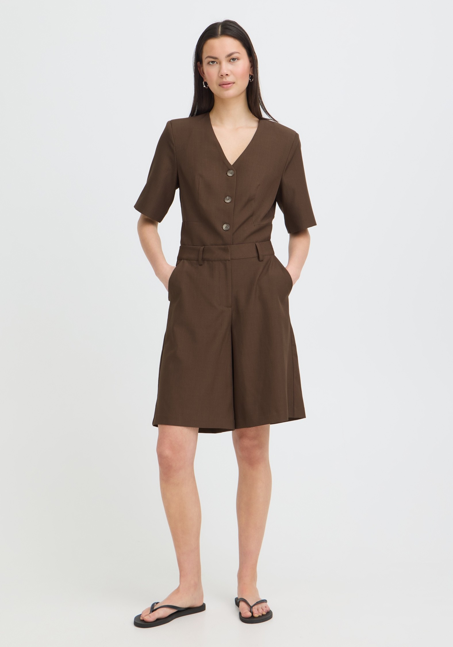 Ichi Short Fava 20126276 Donker bruin
