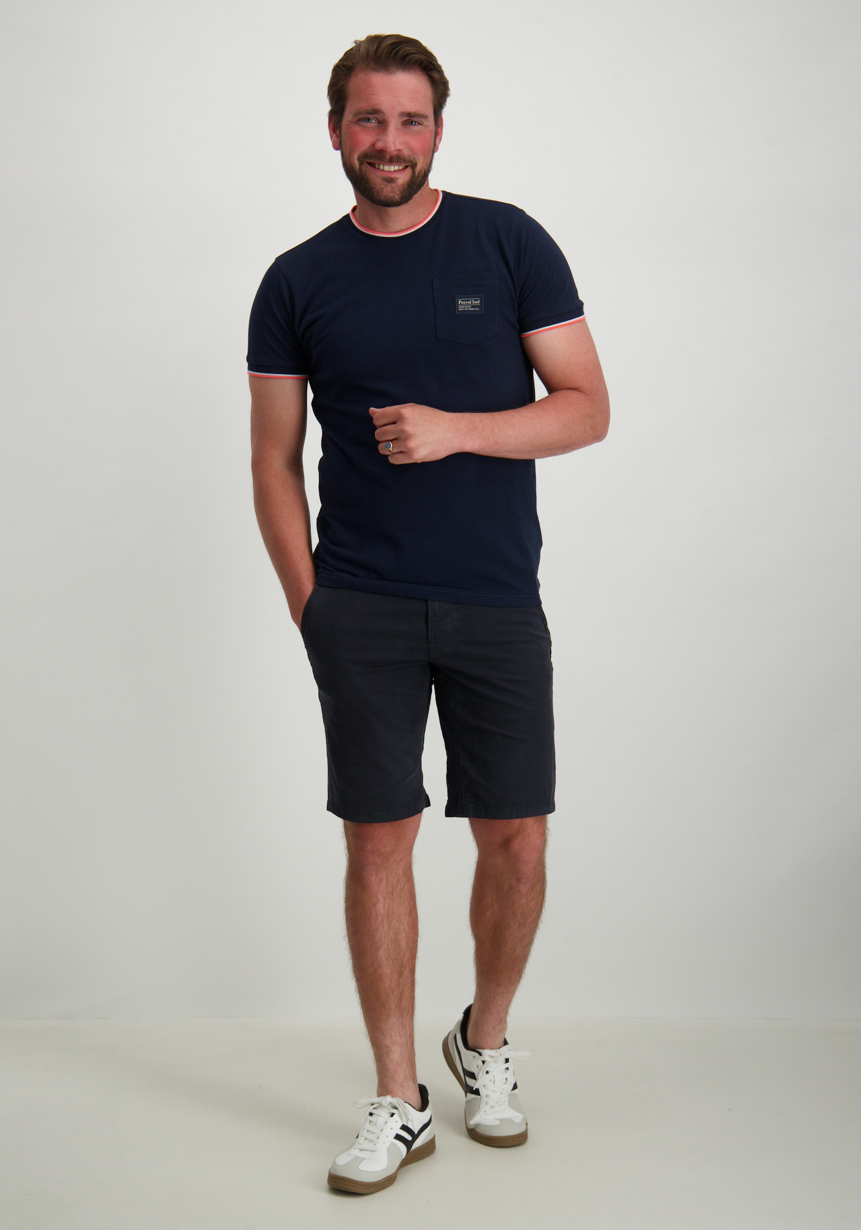 Petrol T-shirt M-1050-TSR645 Donker blauw