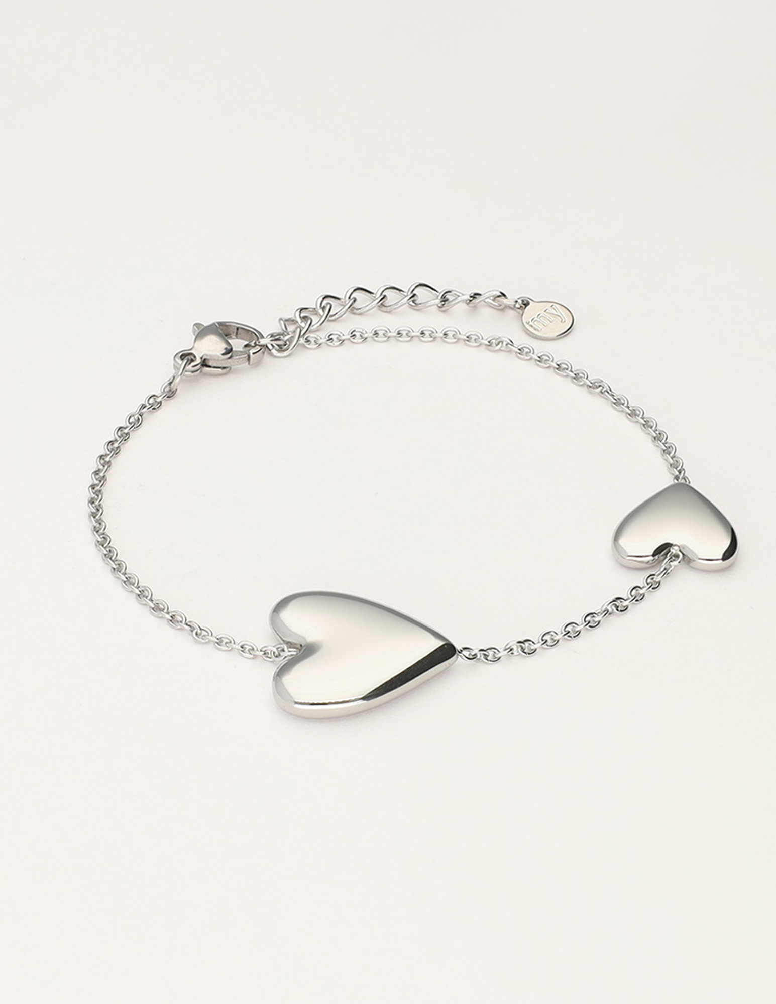 My Jewellery Armband met twee hartjes MJ11807 Zilver