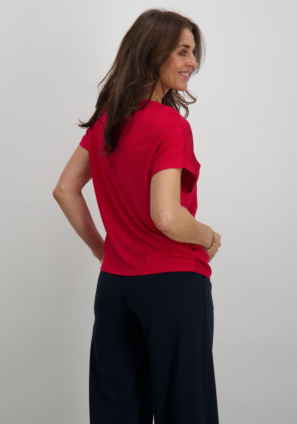 Vila T-shirt Ellette 14089239 Donker rose