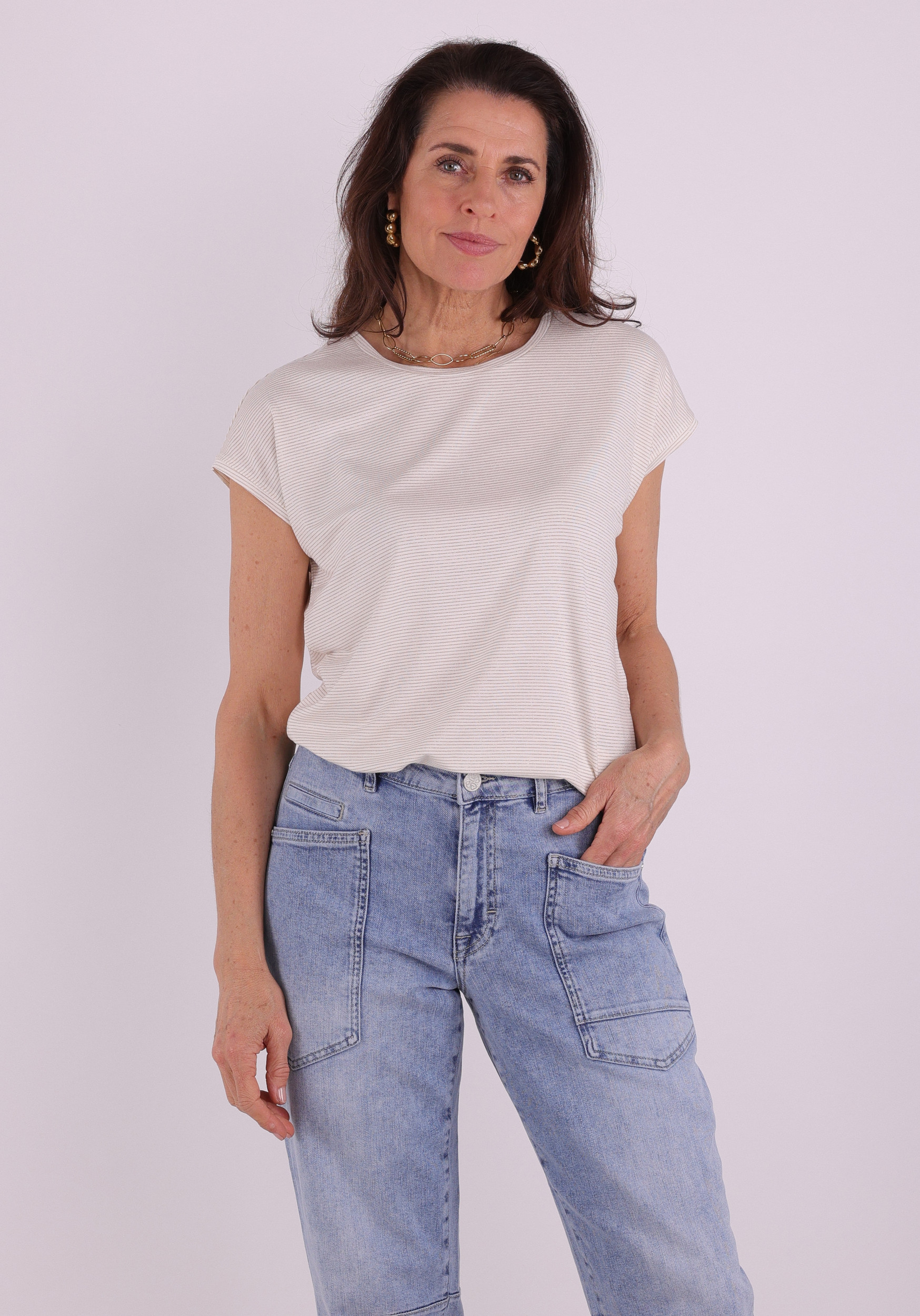 Only T-shirt Claudia 15318422 Wolwit-ecru